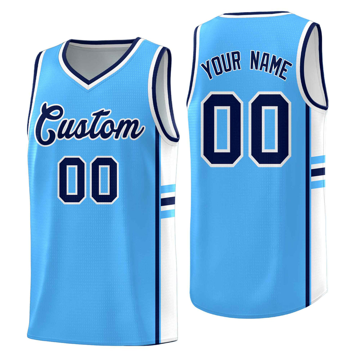 Custom Youth Basketball Jersey - Powder Blue White Personalized Varsity Two-Tone Uniform