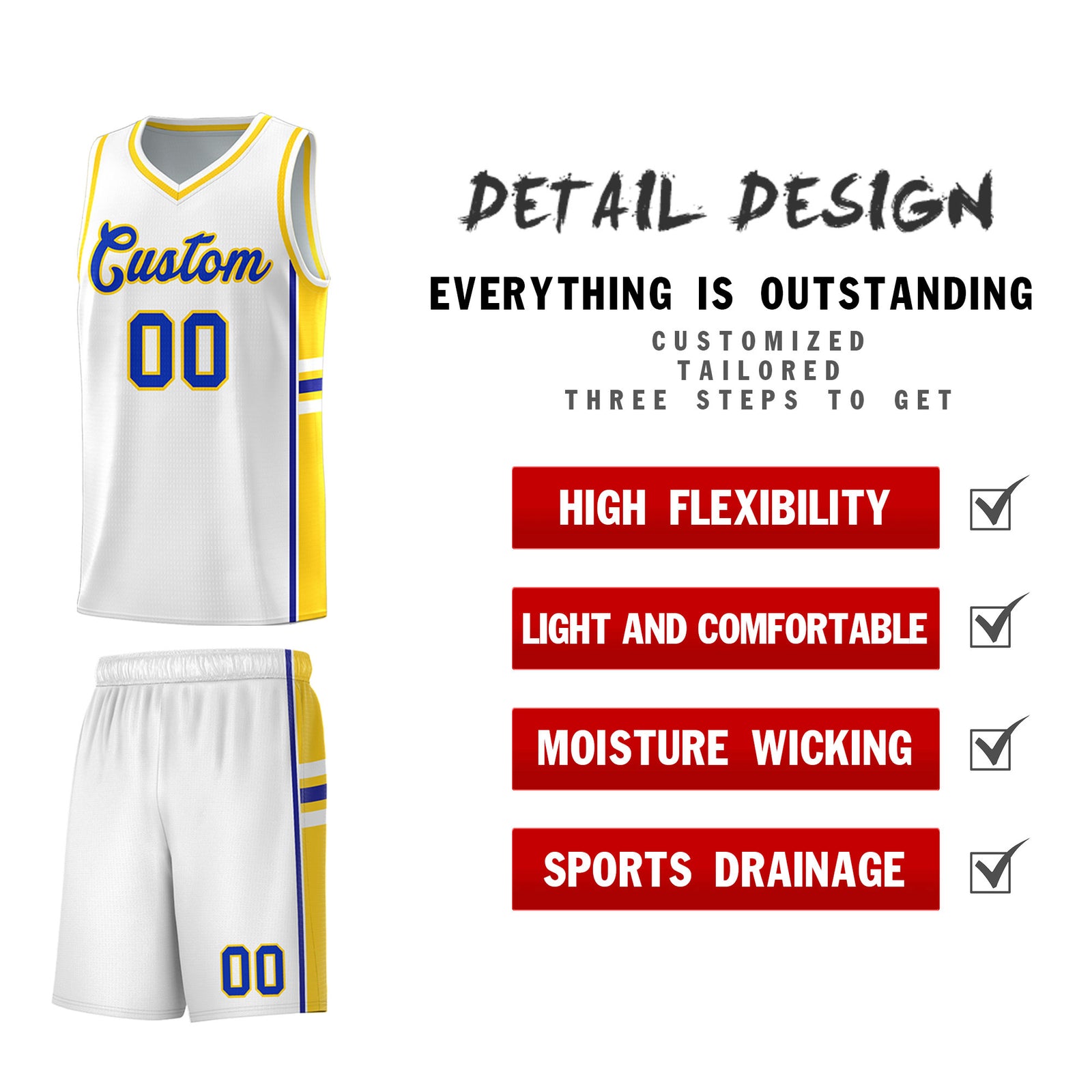 Custom Youth Basketball Jersey - White Fluorescent Yellow Two-Tone Varsity Jersey Set