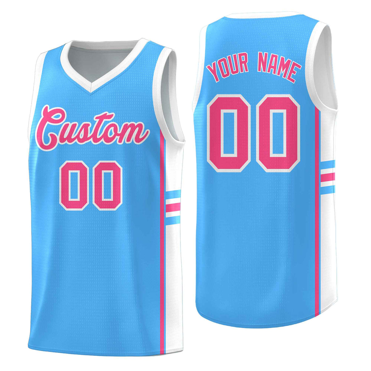 Custom Youth Basketball Jersey - Powder Blue White Personalized Varsity Two-Tone Uniform