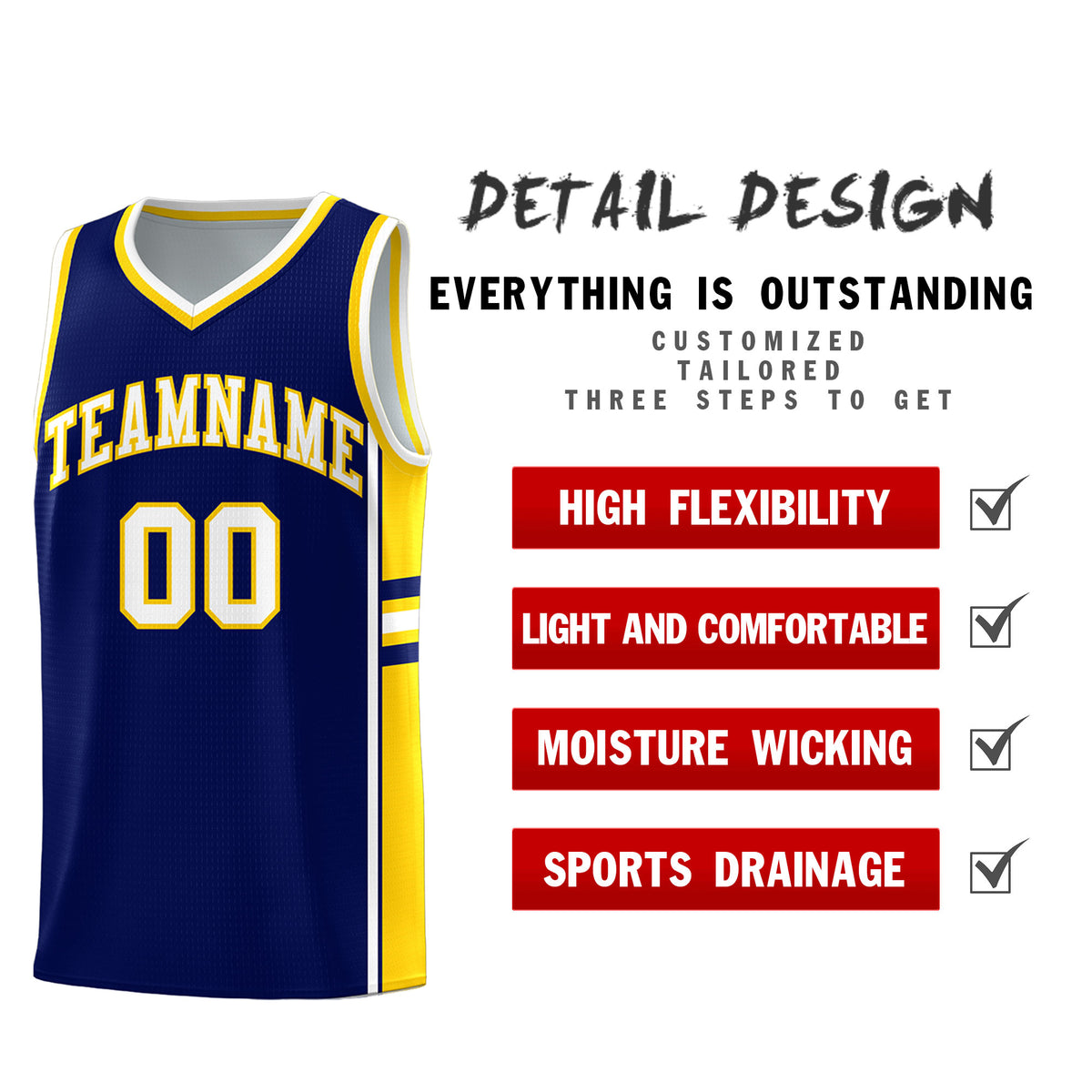 Custom Youth Basketball Jersey - Navy Gold Two-Tone Varsity Jersey Set