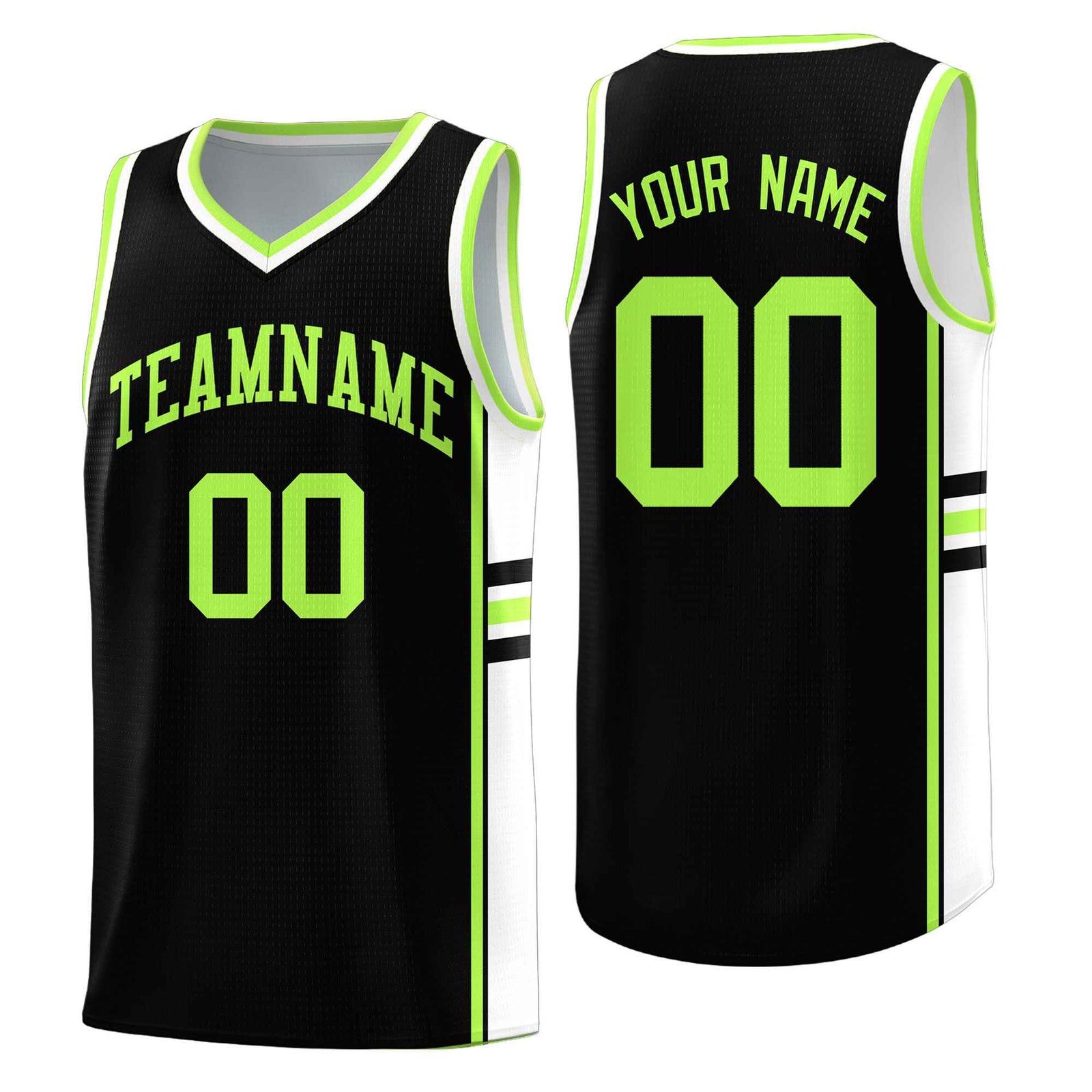 Custom Youth Basketball Jersey - Black White Two-Tone Classic Varsity Uniform