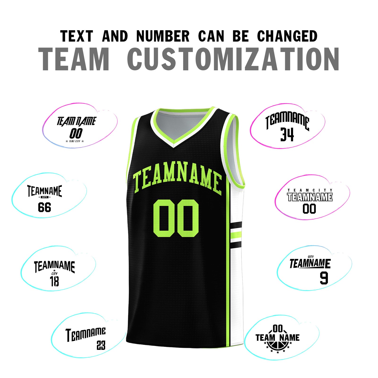 Custom Youth Basketball Jersey - Black White Two-Tone Classic Varsity Uniform