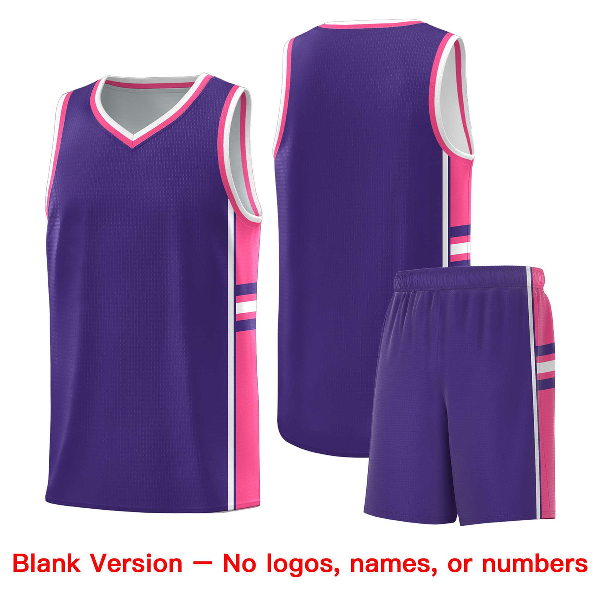 Custom Youth Basketball Jersey - Purple Pink Two-Tone Classic Varsity Uniform