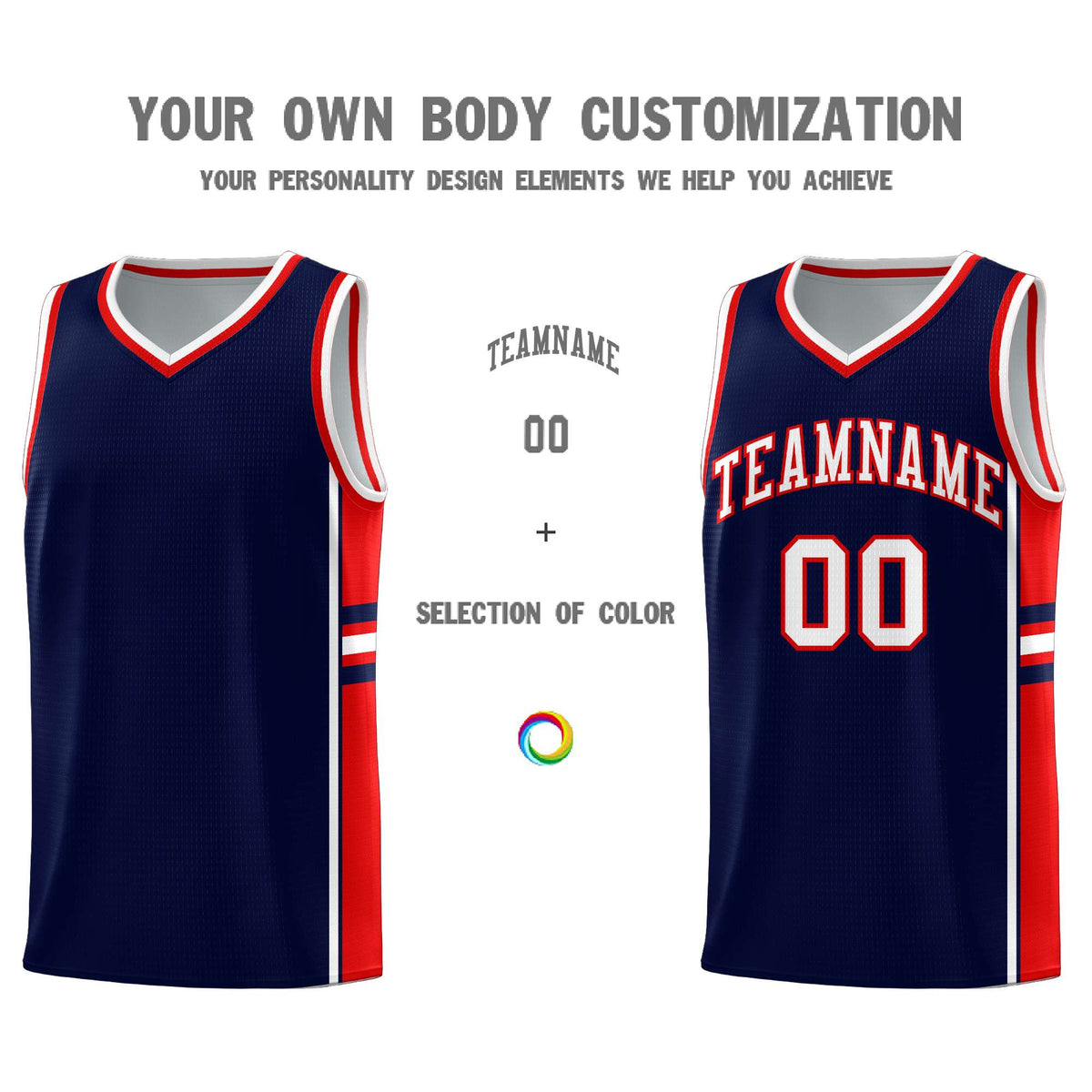 Custom Youth Basketball Jersey - Navy Red Two-Tone Varsity Jersey Set