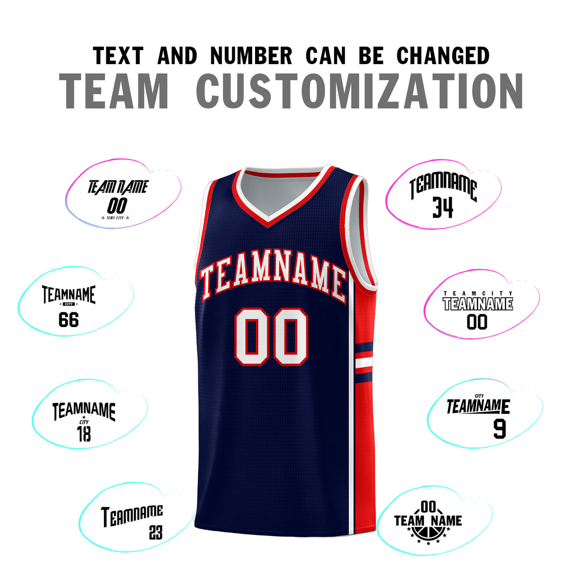 Custom Youth Basketball Jersey - Navy Red Two-Tone Varsity Jersey Set