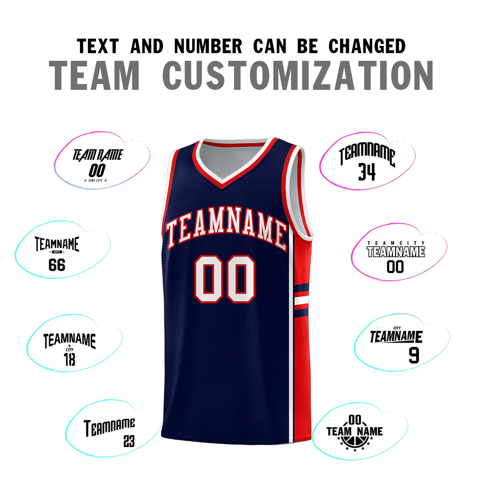 Custom Youth Basketball Jersey - Navy Red Two-Tone Varsity Jersey Set