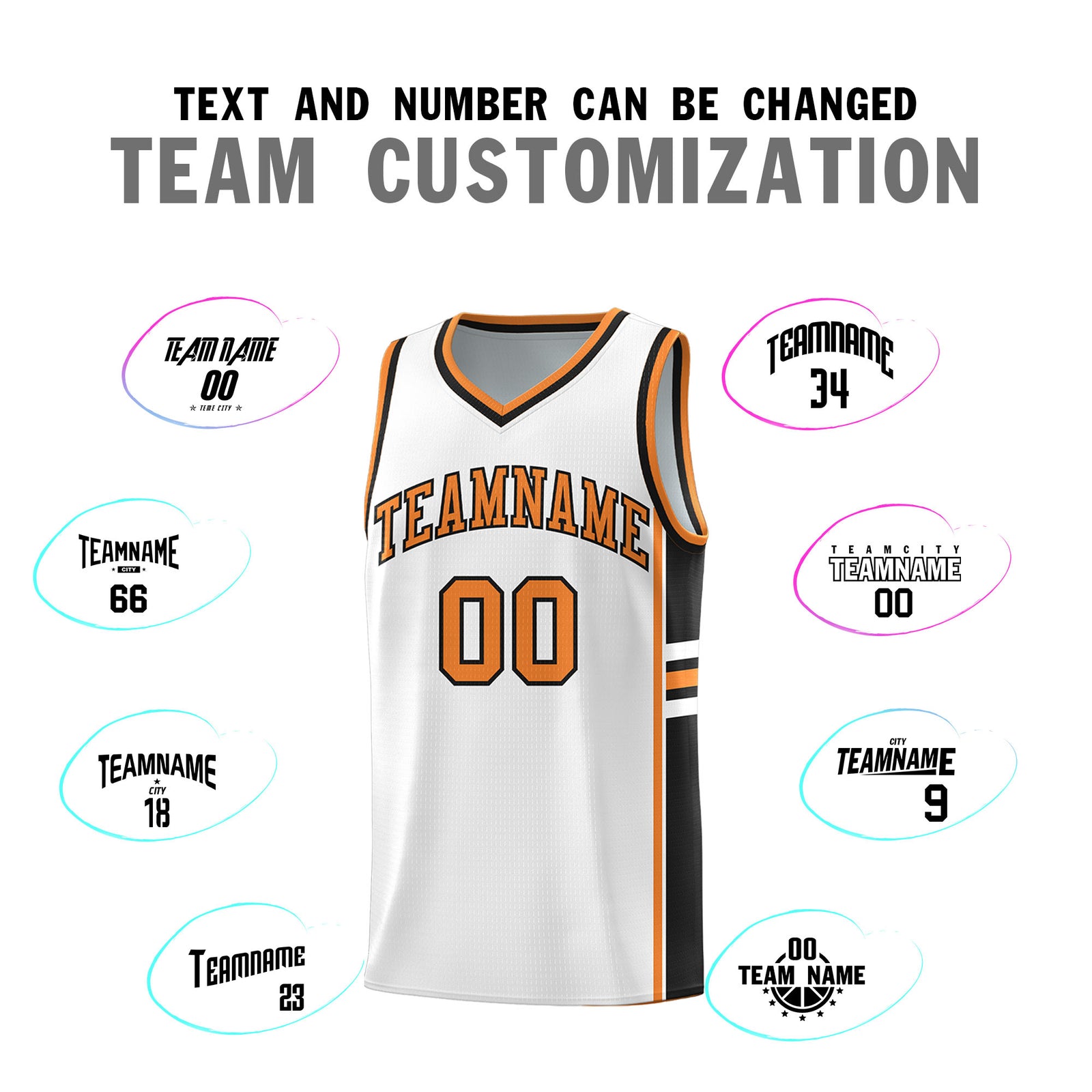 Custom Youth Basketball Jersey - White Gold Orange Personalized Varsity Two-Tone Uniform