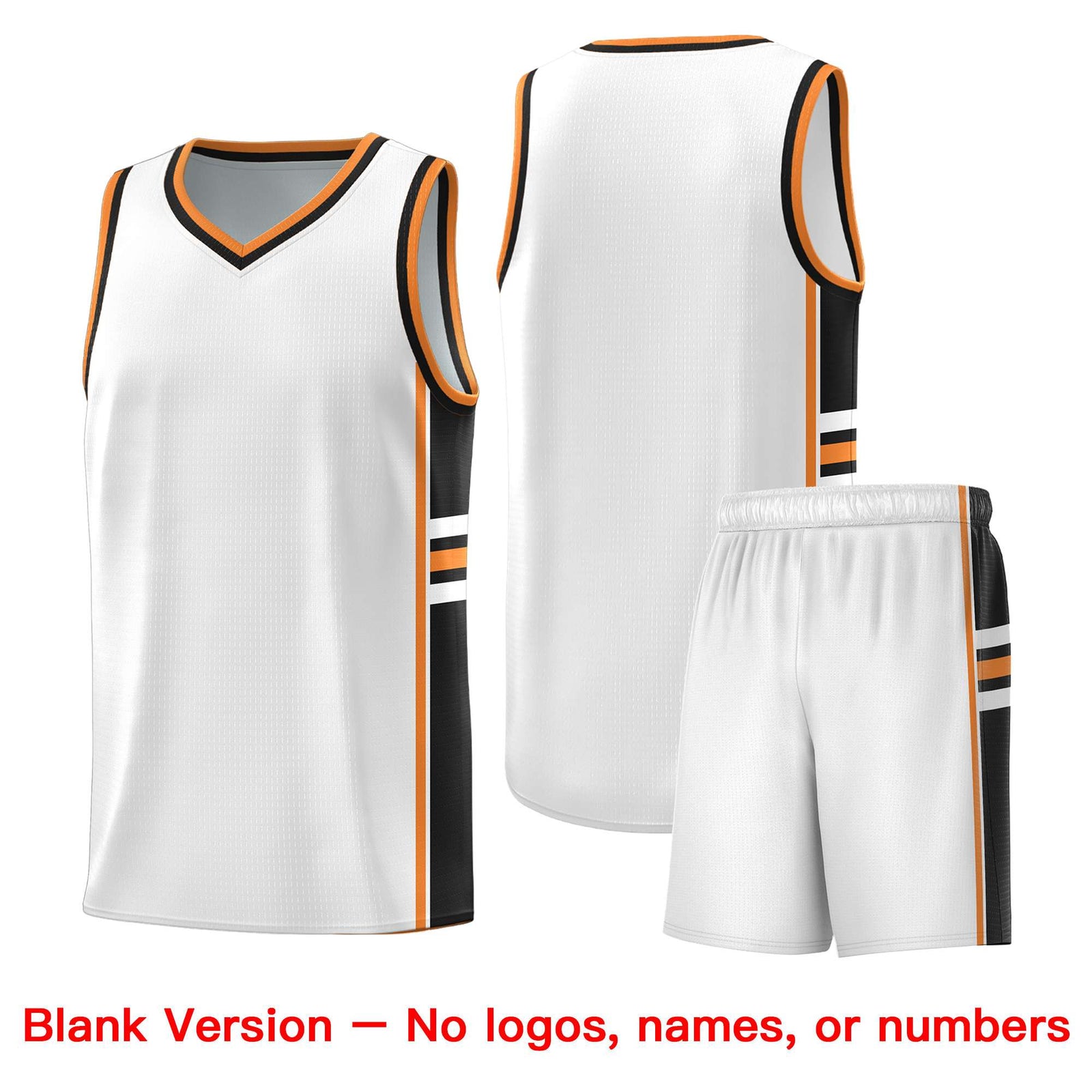 Custom Youth Basketball Jersey - White Gold Orange Personalized Varsity Two-Tone Uniform