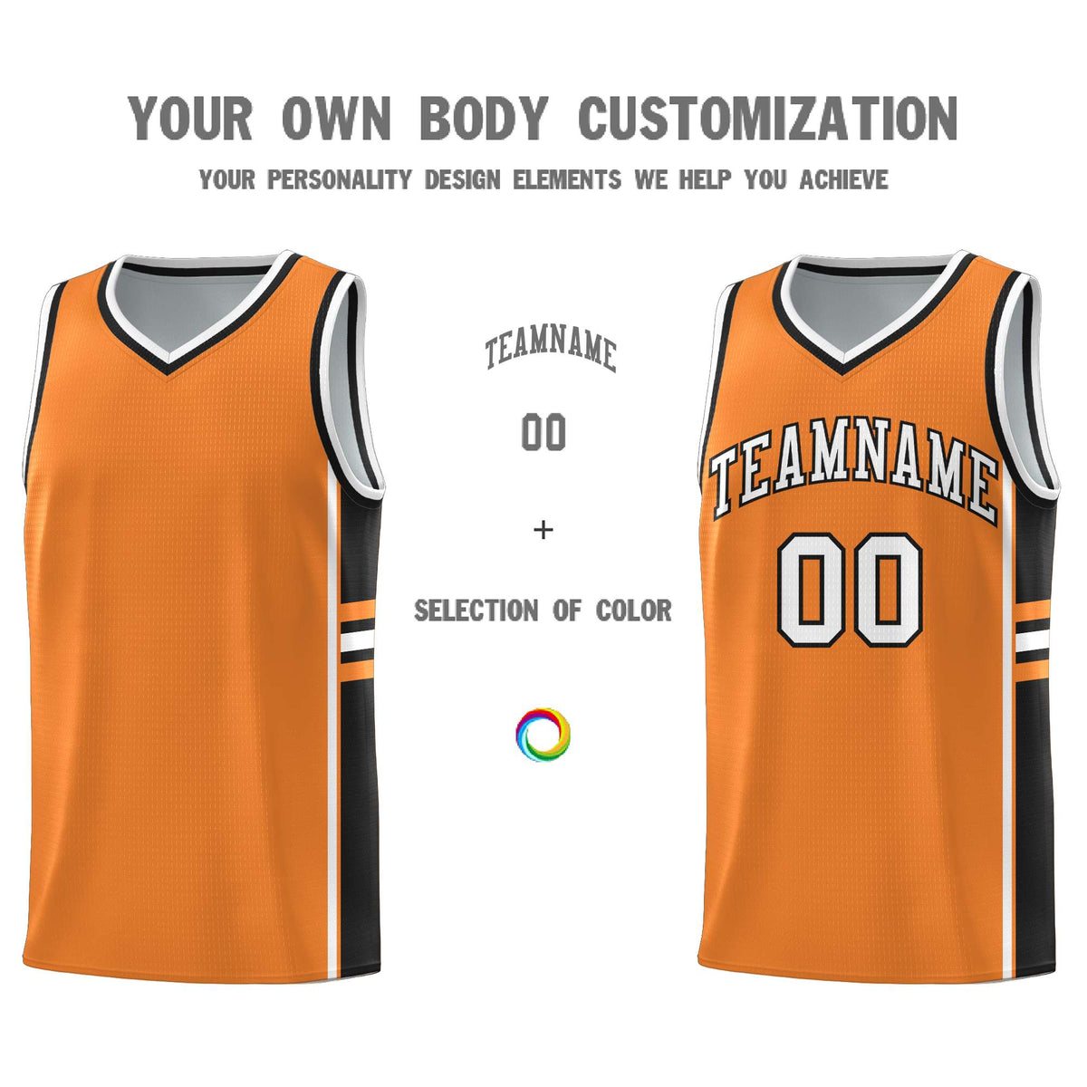 Custom Youth Basketball Jersey - Gold Orange Black Two-Tone Varsity Jersey Set