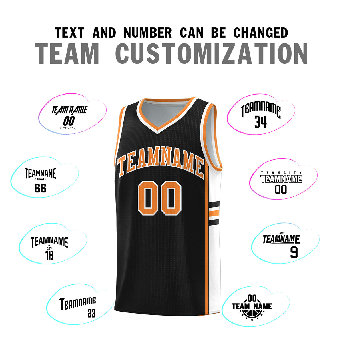 Custom Youth Basketball Jersey - Black Gold Orange Two-Tone Classic Varsity Uniform