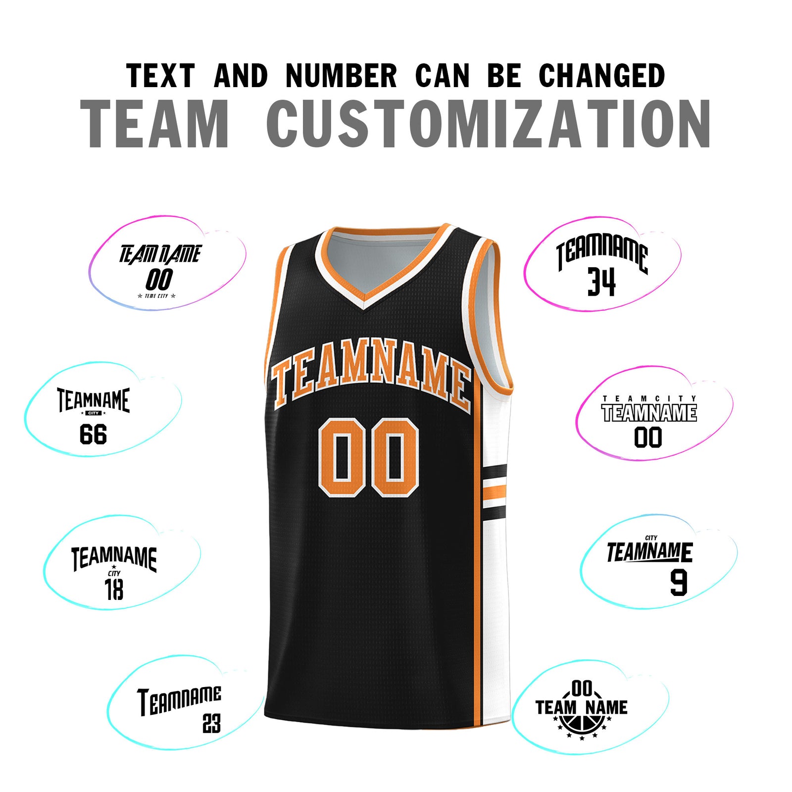 Custom Youth Basketball Jersey - Black Gold Orange Two-Tone Classic Varsity Uniform