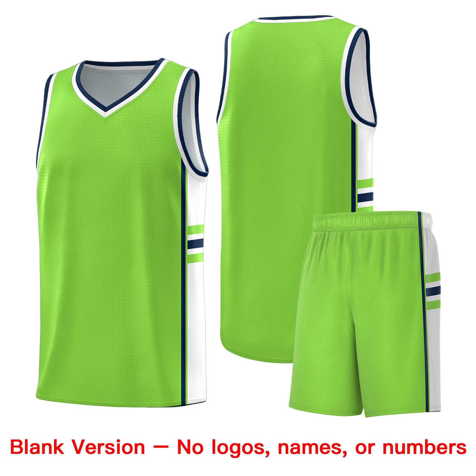 Custom Youth Basketball Jersey - Fluorescent Green White Two-Tone Classic Varsity Uniform