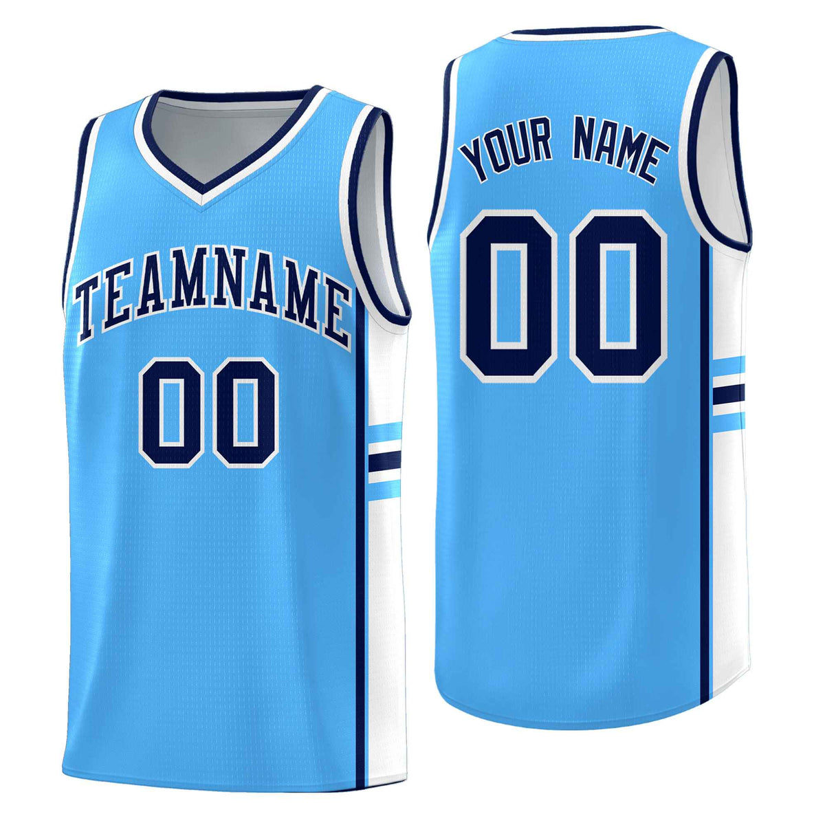 Custom Youth Basketball Jersey - Powder Blue White Personalized Varsity Two-Tone Uniform