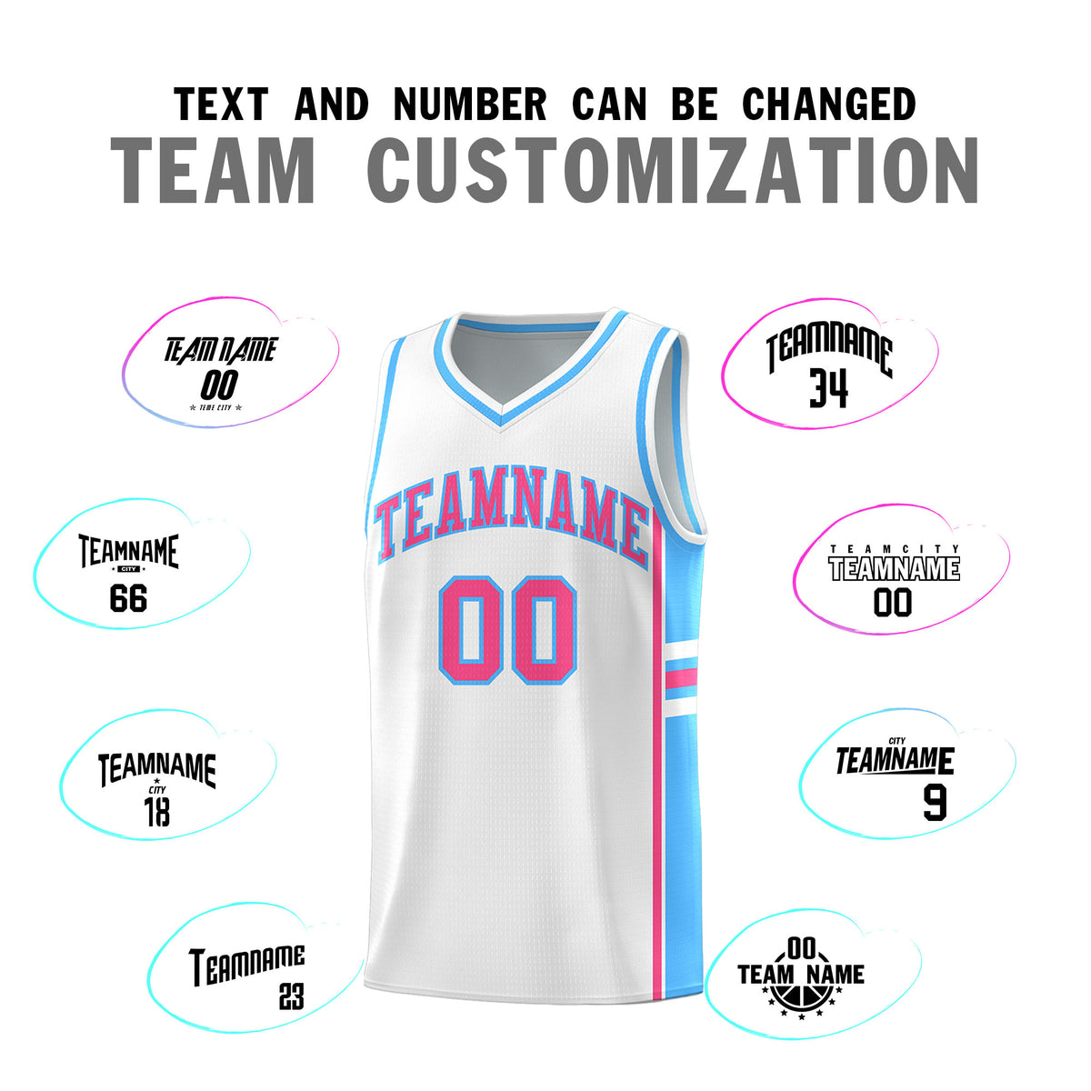 Custom Youth Basketball Jersey - White Powder Blue Two-Tone Varsity Jersey Set