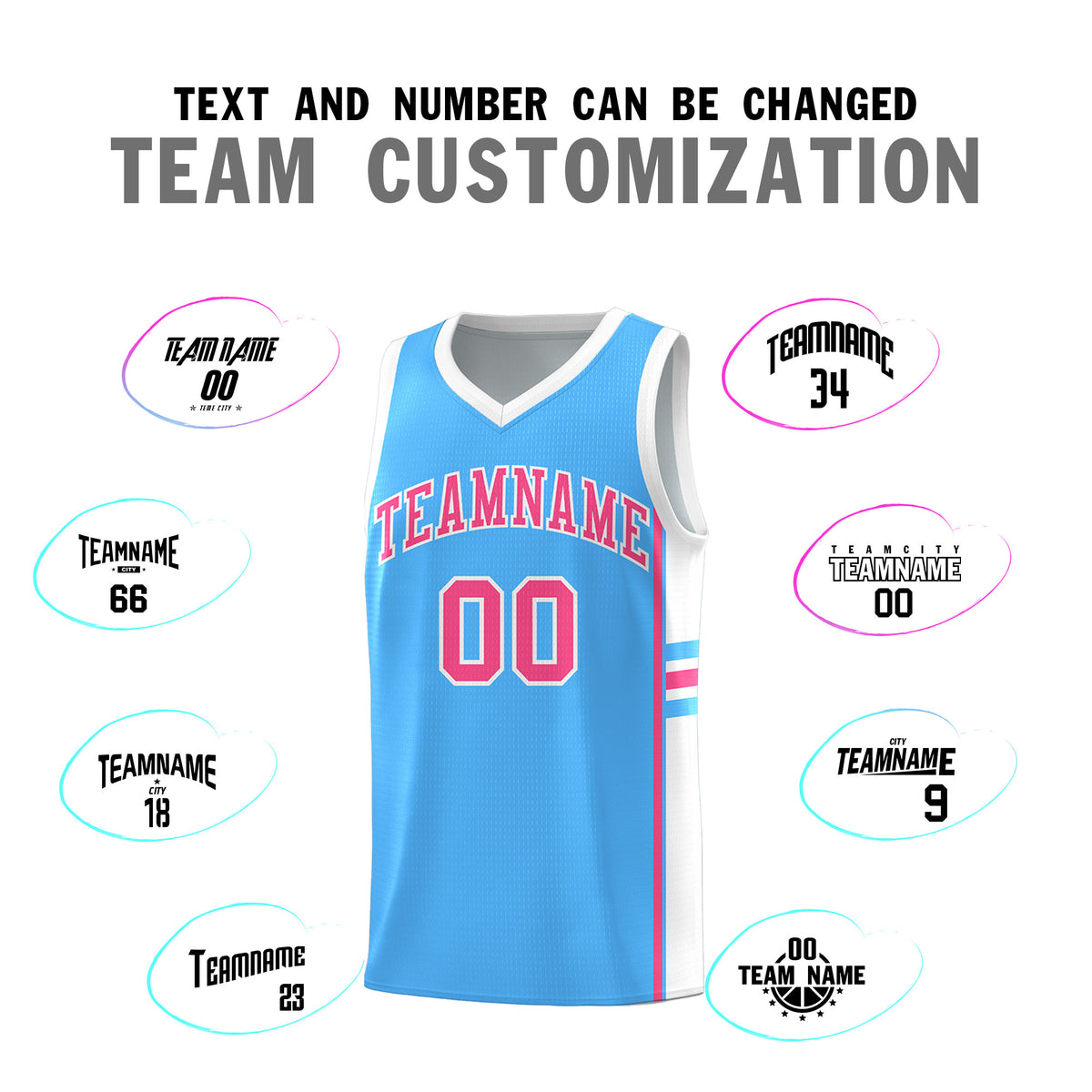 Custom Youth Basketball Jersey - Powder Blue White Personalized Varsity Two-Tone Uniform
