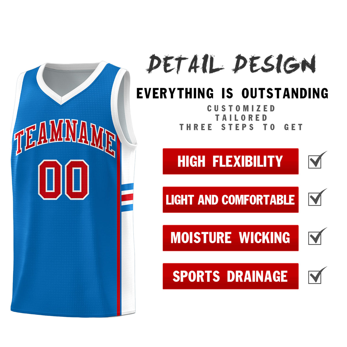 Custom Youth Basketball Jersey - Royal White Personalized Varsity Two-Tone Uniform