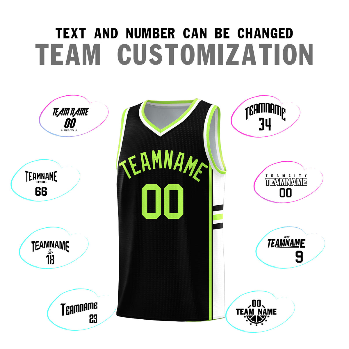 Custom Youth Basketball Jersey - Black White Two-Tone Classic Varsity Uniform