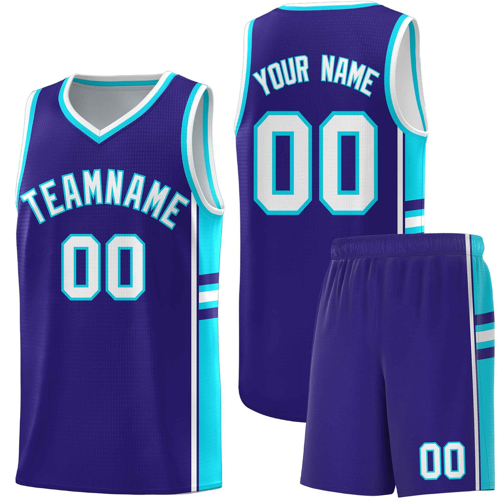 Custom Youth Basketball Jersey - Royal Sky Blue Two-Tone Varsity Jersey Set