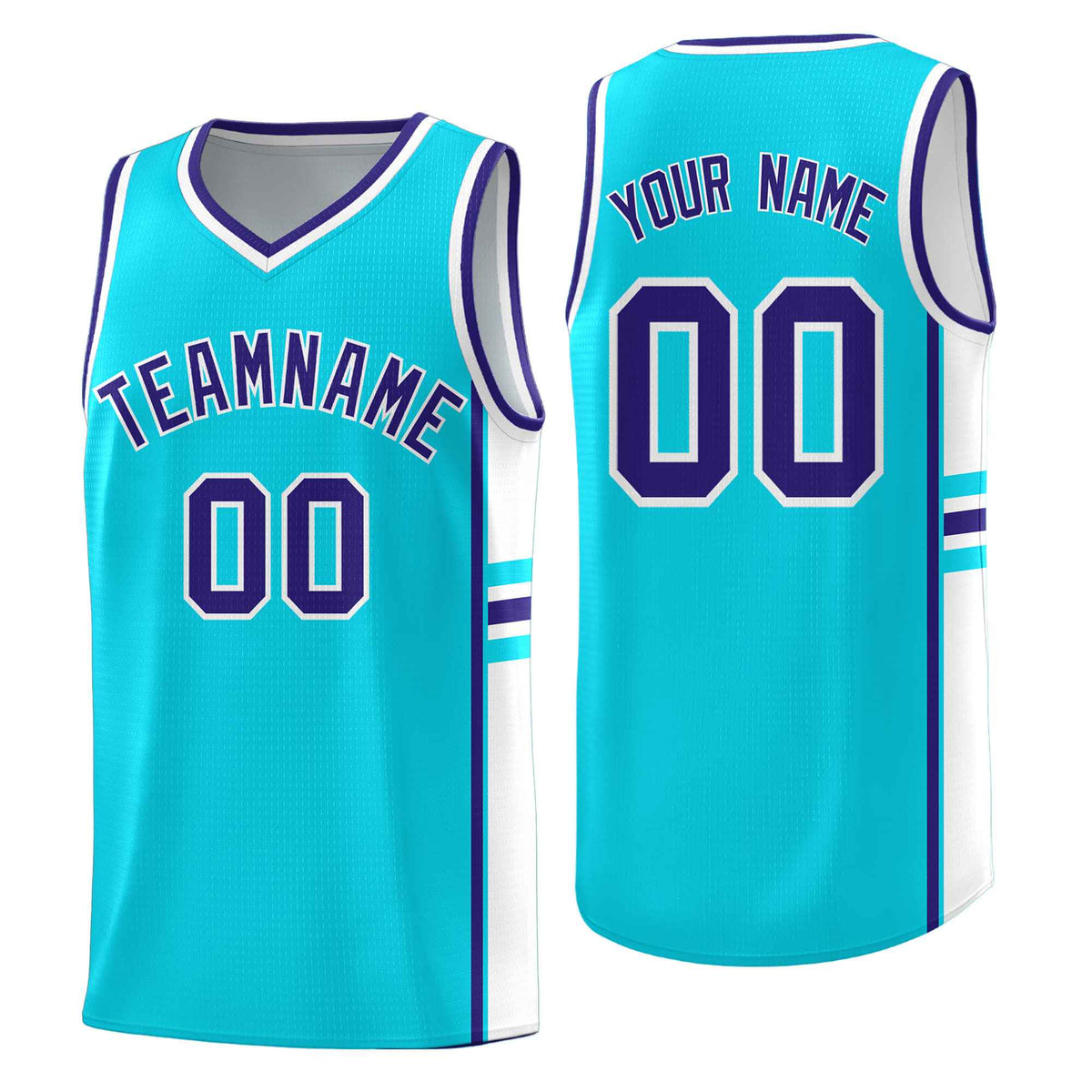 Custom Youth Basketball Jersey - Sky Blue White Two-Tone Classic Varsity Uniform