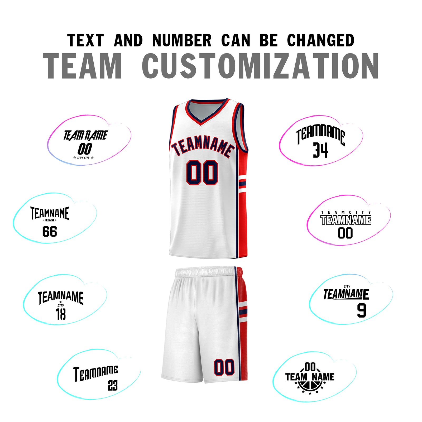 Custom Youth Basketball Jersey - White Red Personalized Varsity Two-Tone Uniform