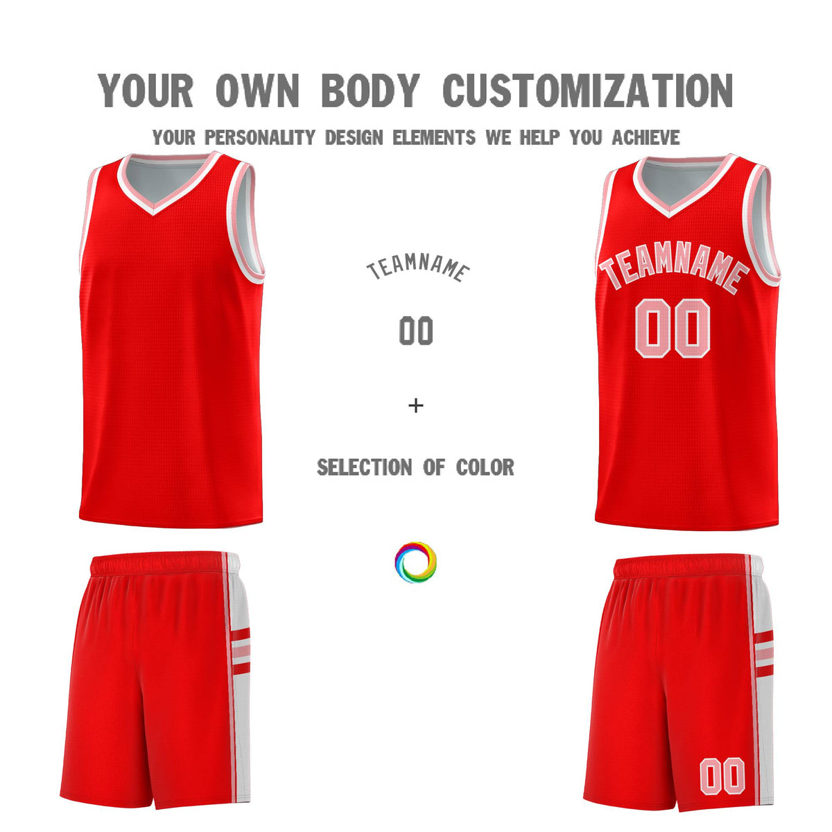 Custom Youth Basketball Jersey - Light Red White Two-Tone Classic Varsity Uniform
