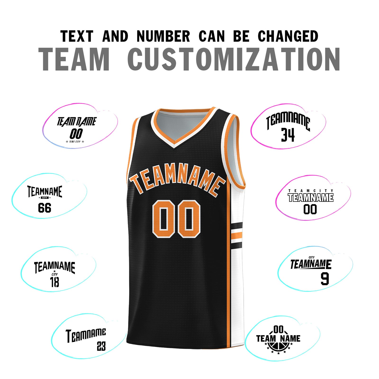 Custom Youth Basketball Jersey - Black Gold Orange Two-Tone Classic Varsity Uniform