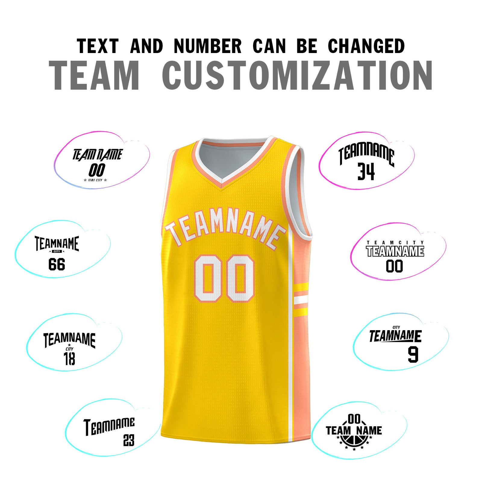 Custom Youth Basketball Jersey - Gold Light Orange Personalized Varsity Two-Tone Uniform