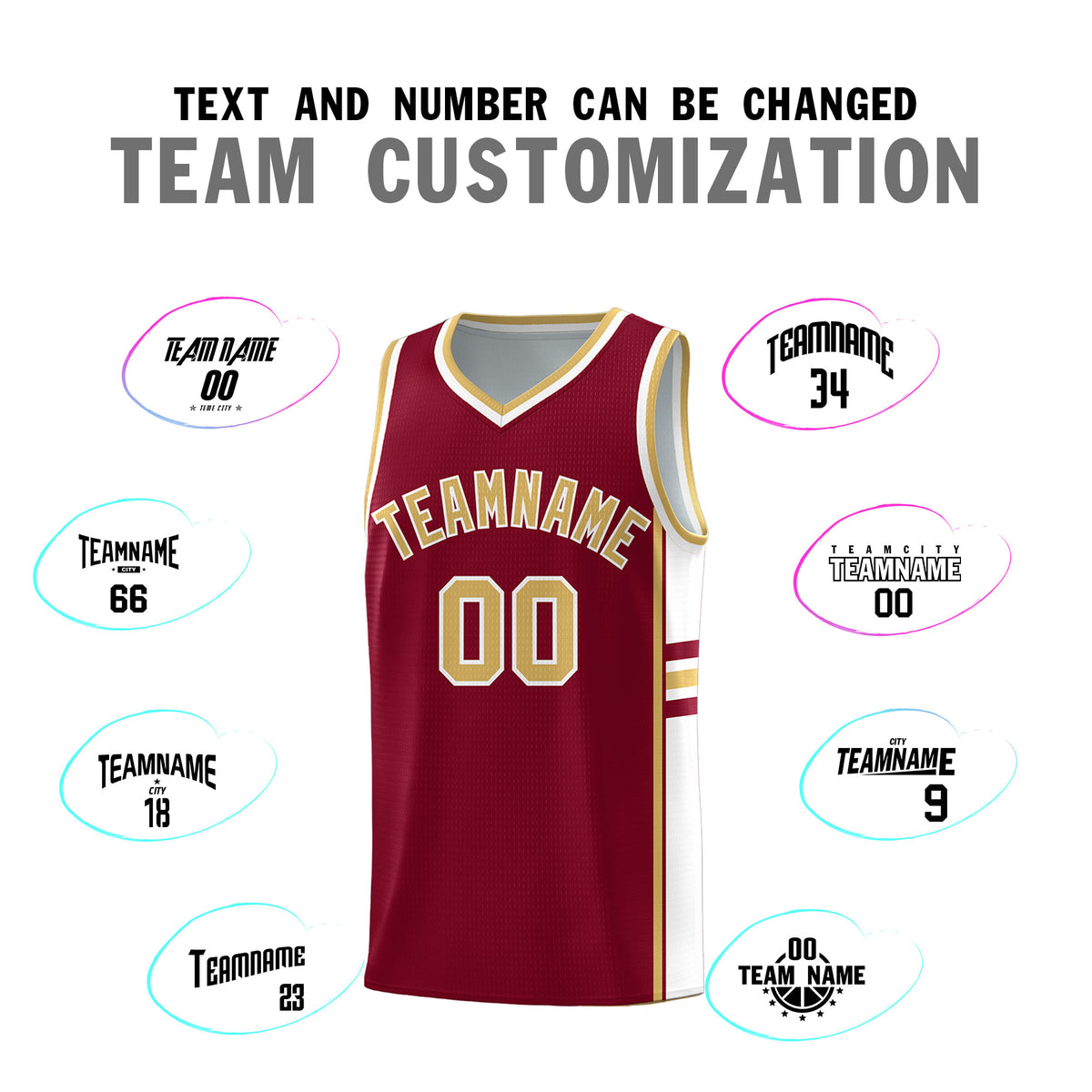 Custom Youth Basketball Jersey - Crimson Old Gold Personalized Varsity Two-Tone Uniform