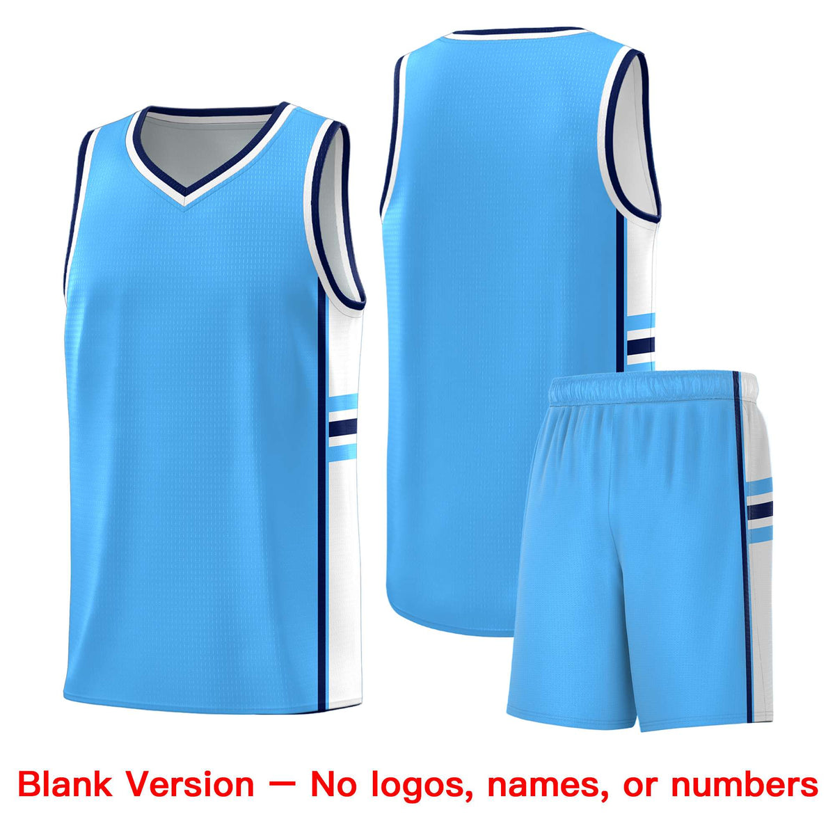Custom Youth Basketball Jersey - Powder Blue White Personalized Varsity Two-Tone Uniform