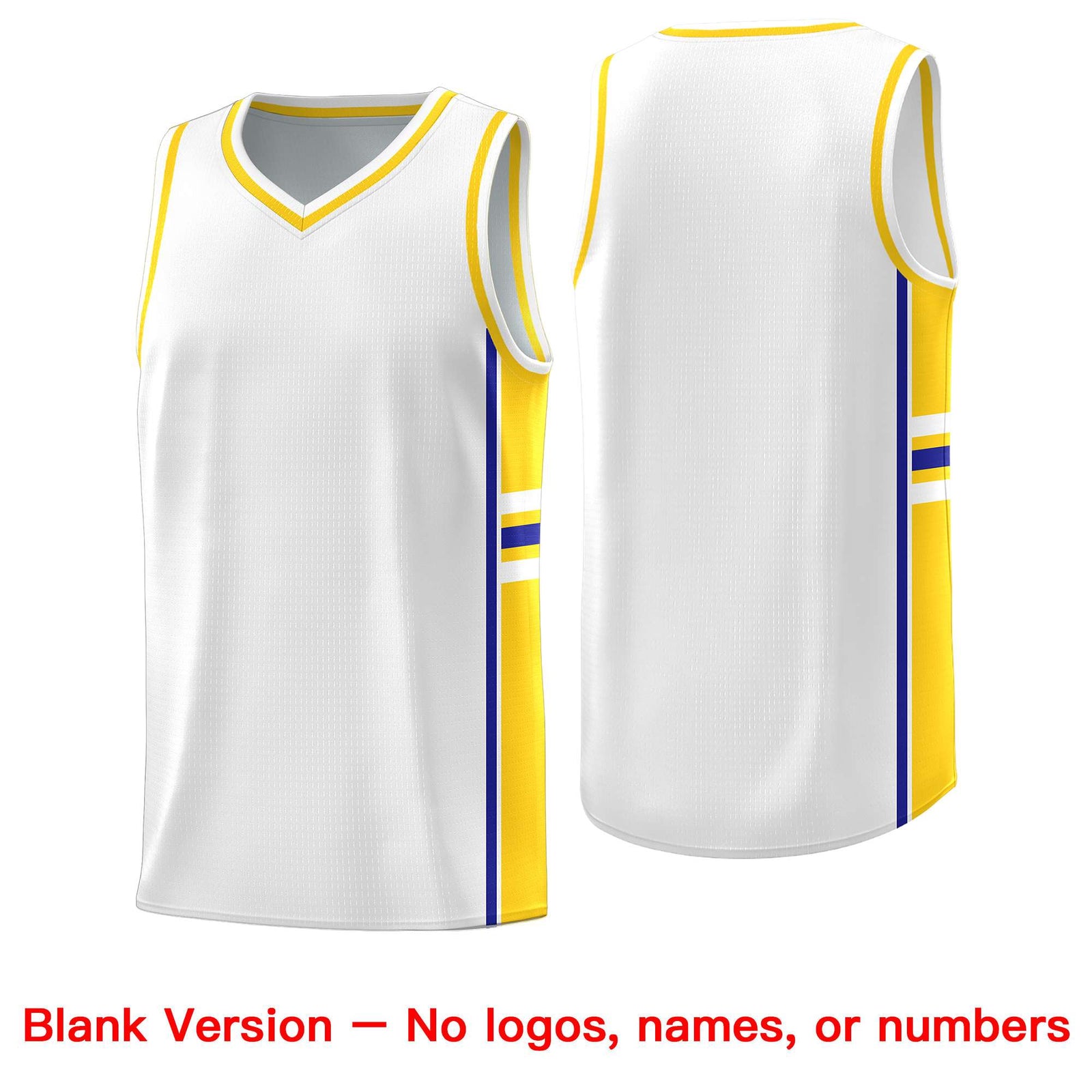 Custom Youth Basketball Jersey - White Fluorescent Yellow Two-Tone Varsity Jersey Set