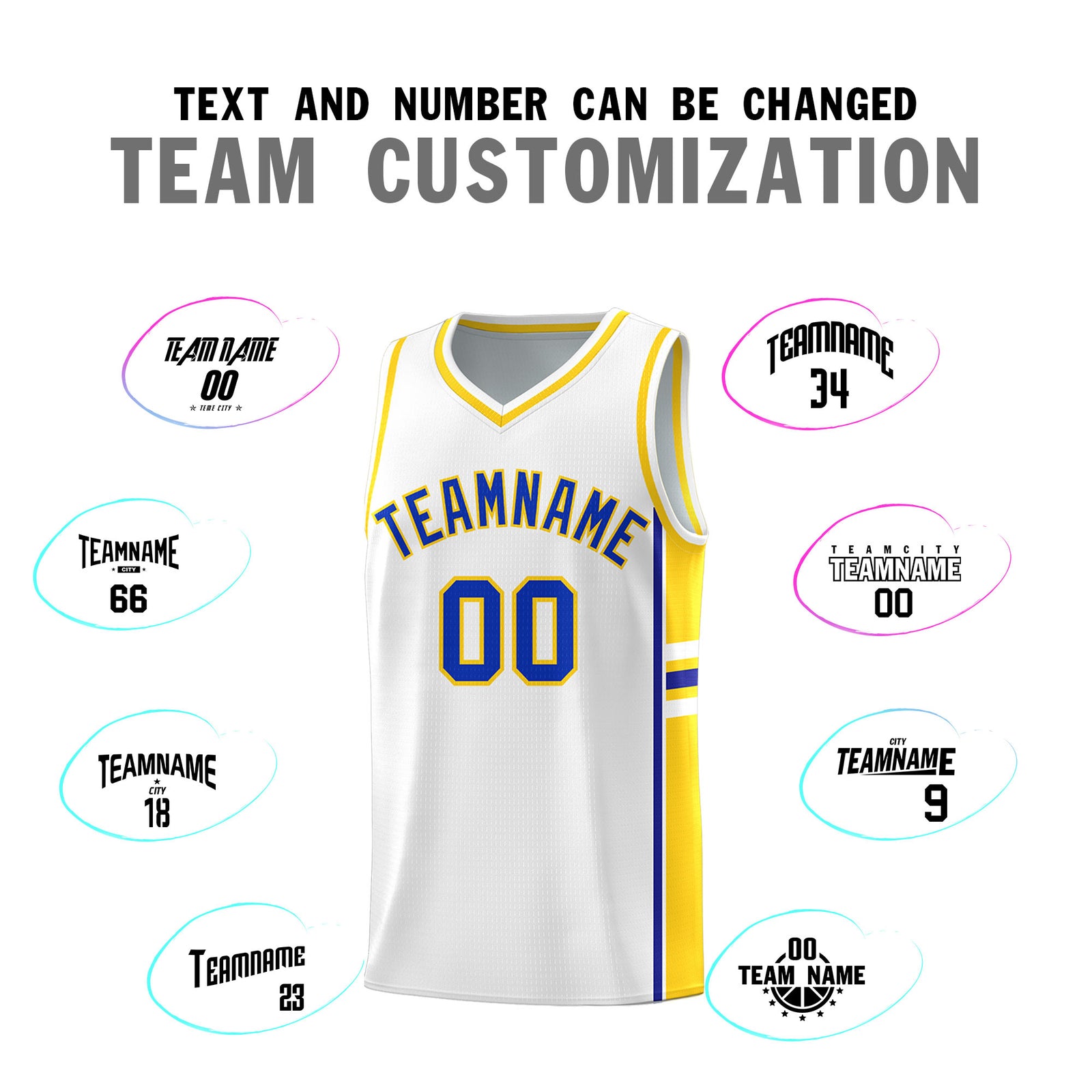 Custom Youth Basketball Jersey - White Fluorescent Yellow Two-Tone Varsity Jersey Set