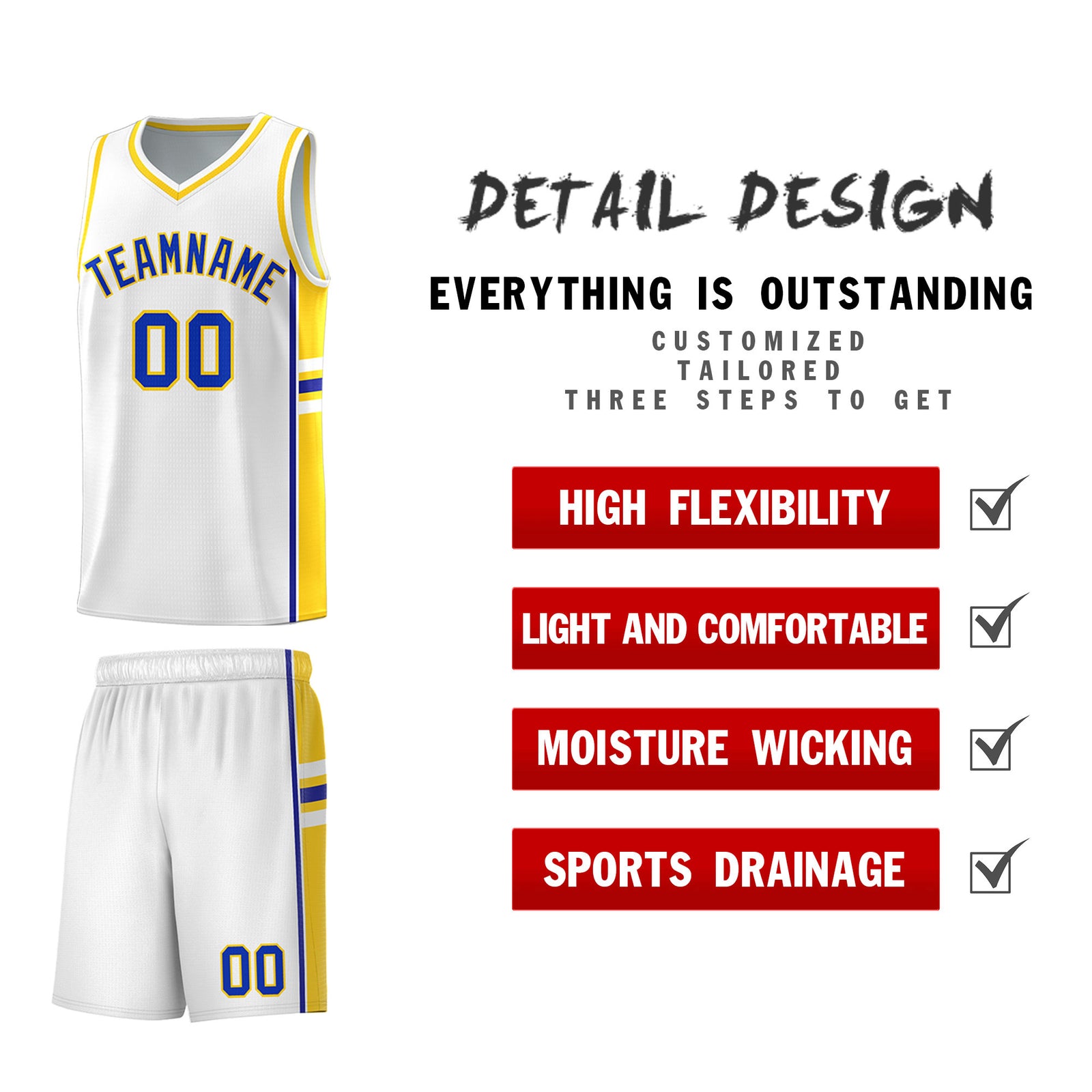 Custom Youth Basketball Jersey - White Fluorescent Yellow Two-Tone Varsity Jersey Set