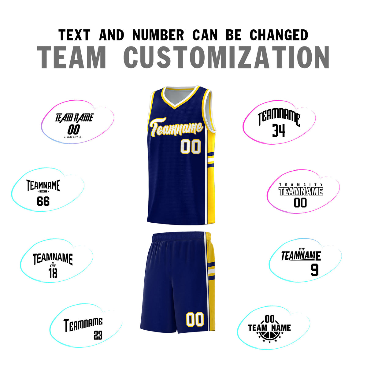 Custom Youth Basketball Jersey - Navy Gold Two-Tone Varsity Jersey Set