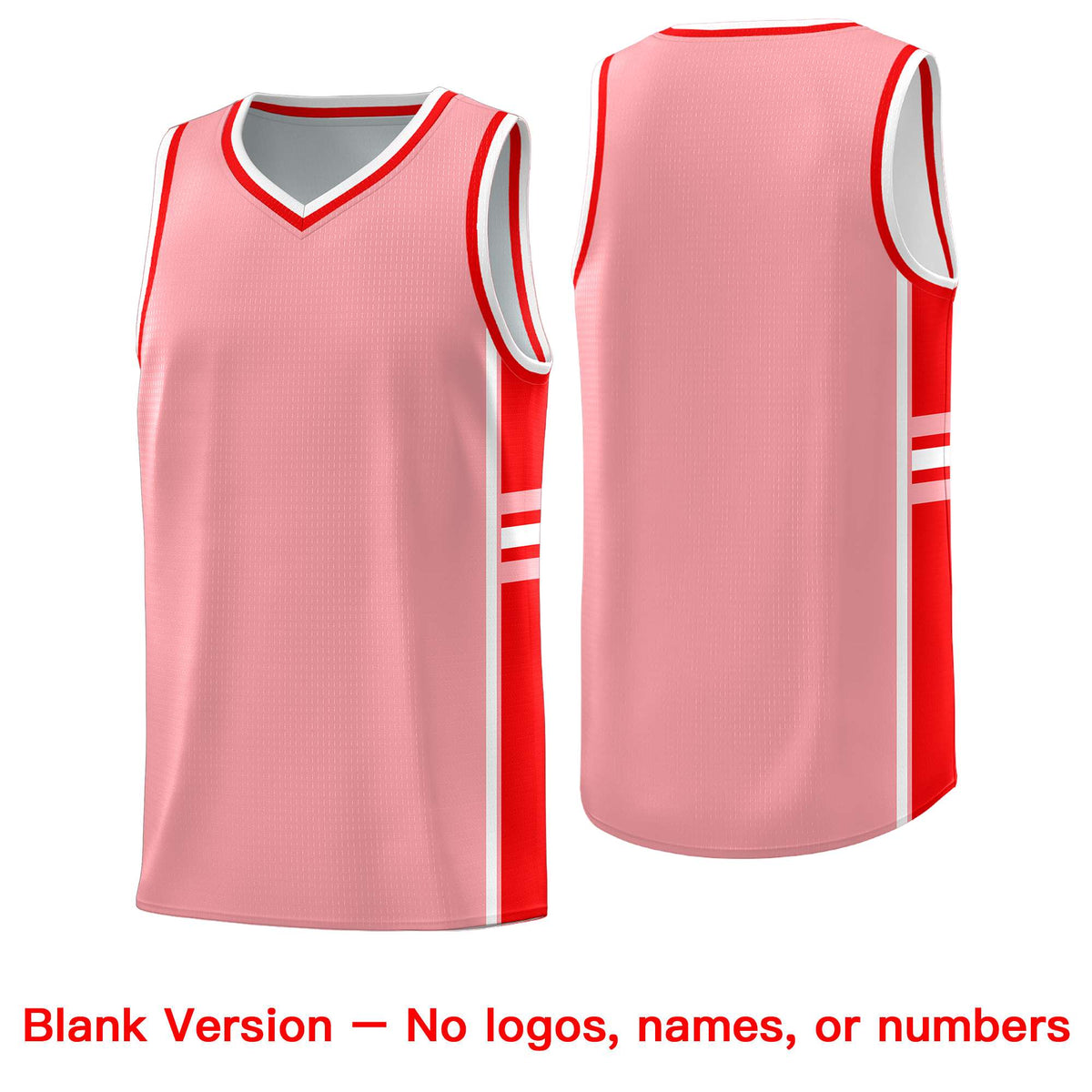 Custom Youth Basketball Jersey - Light Pink Light Red Two-Tone Varsity Jersey Set