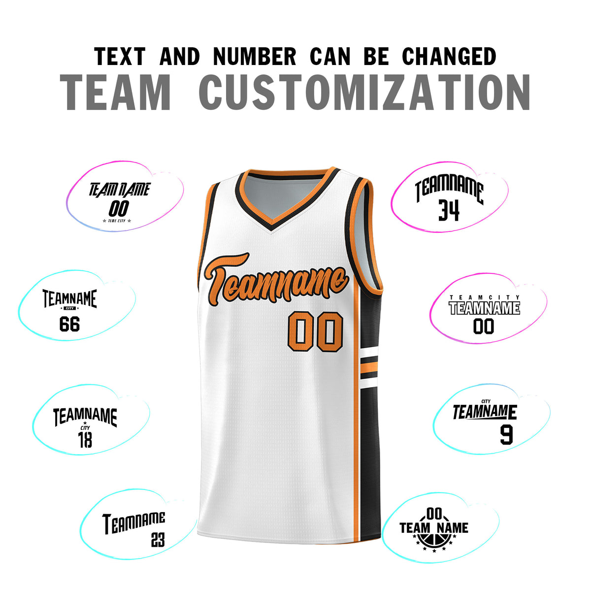 Custom Youth Basketball Jersey - White Gold Orange Personalized Varsity Two-Tone Uniform