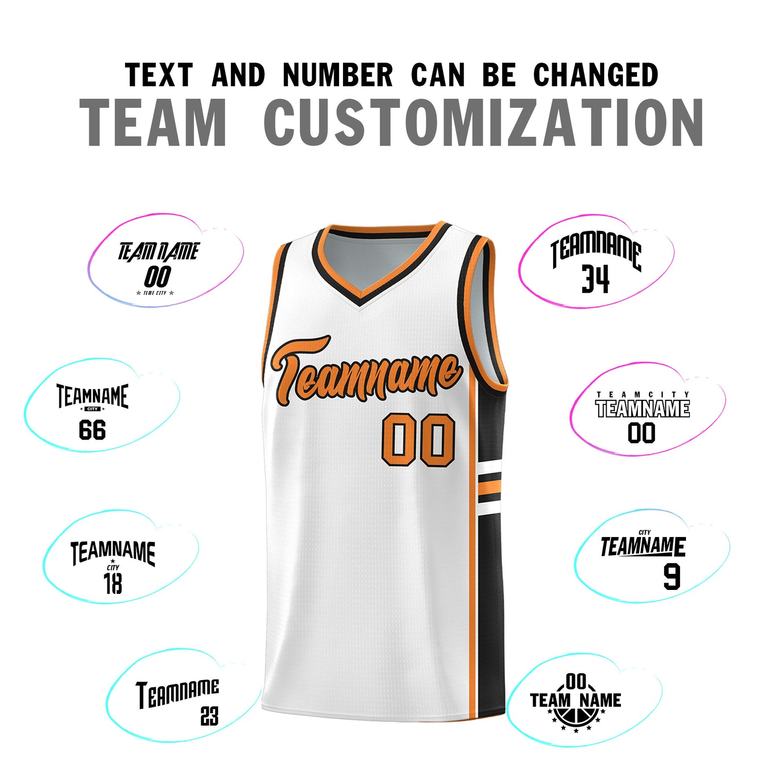 Custom Youth Basketball Jersey - White Gold Orange Personalized Varsity Two-Tone Uniform