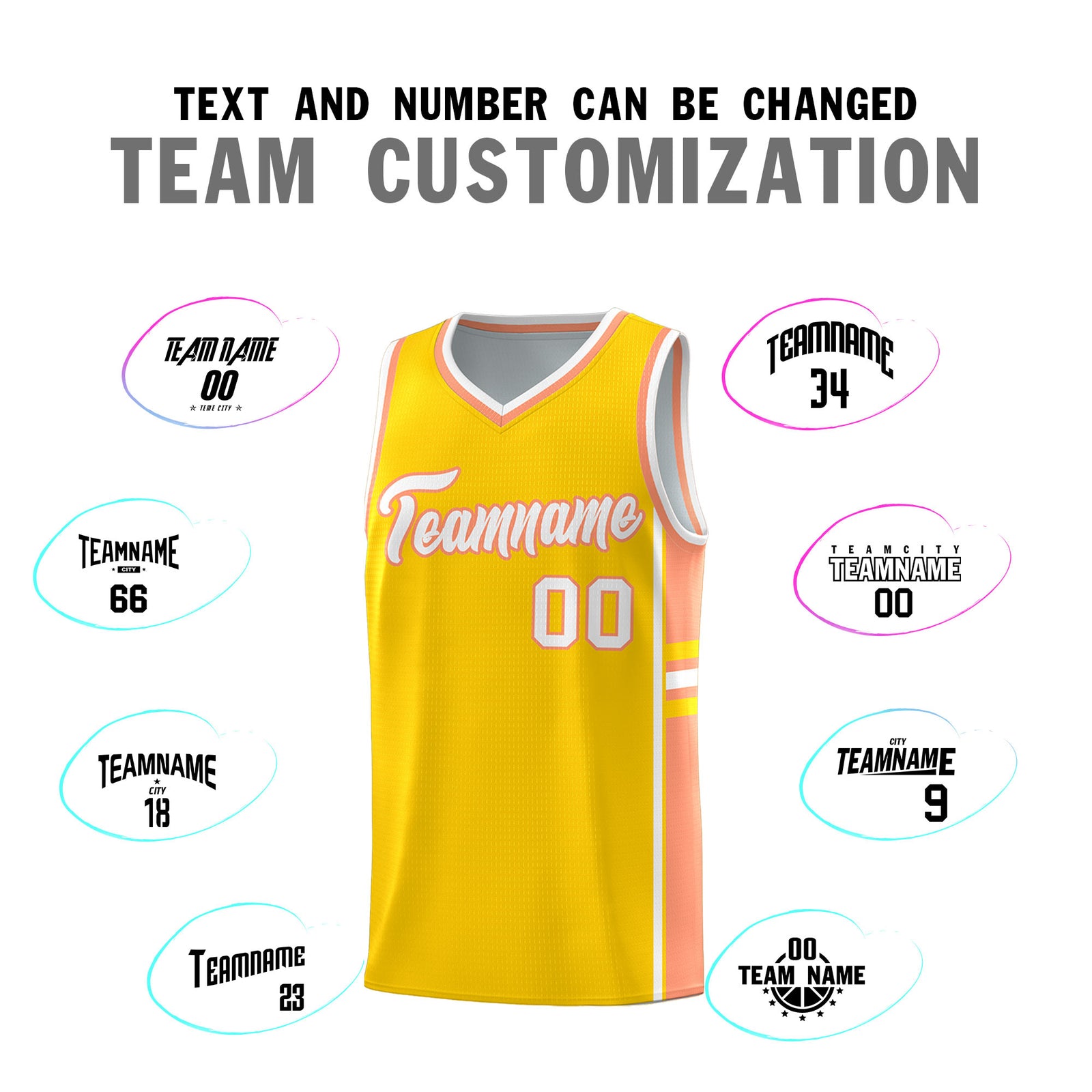 Custom Youth Basketball Jersey - Gold Light Orange Personalized Varsity Two-Tone Uniform