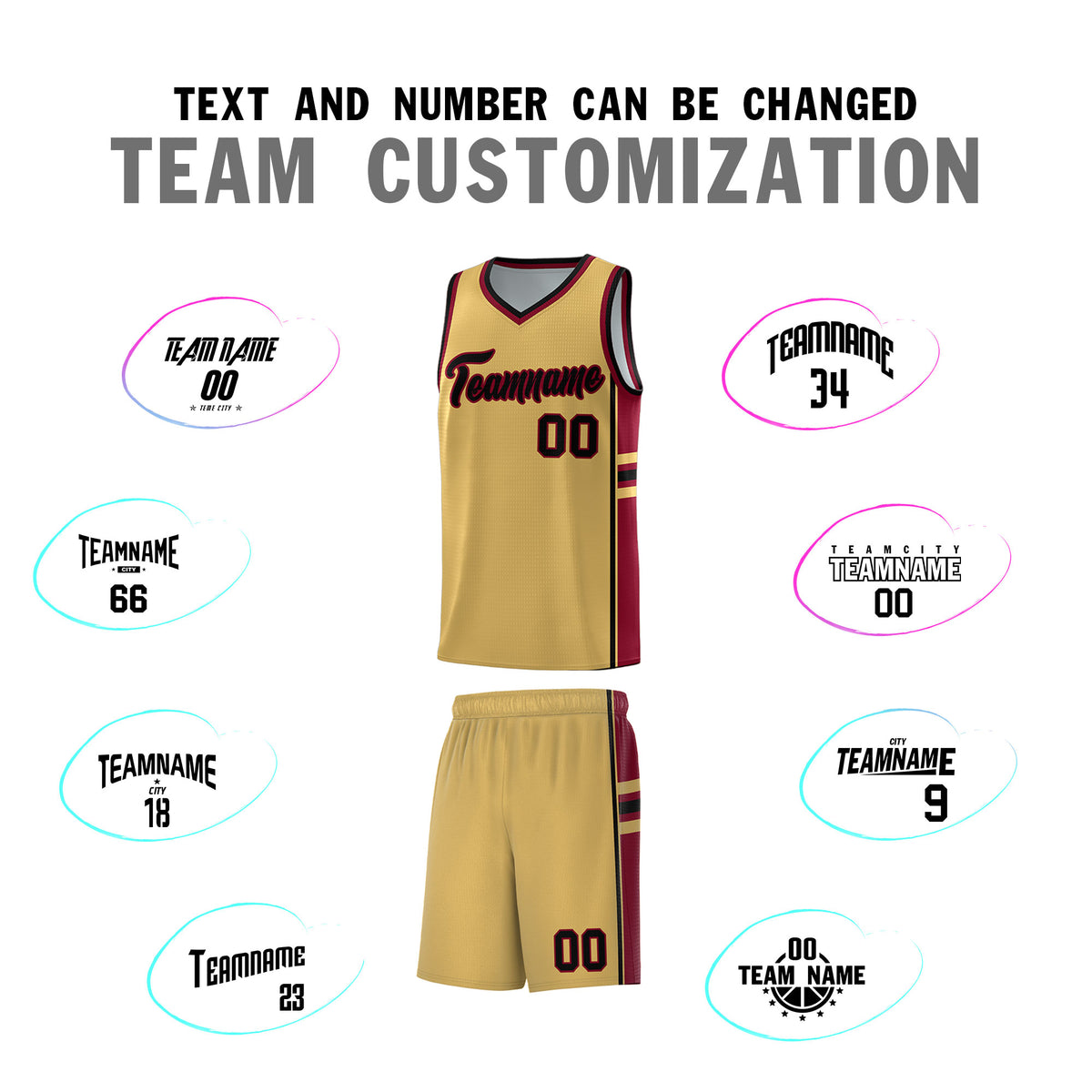 Custom Youth Basketball Jersey - Old Gold Crimson Two-Tone Classic Varsity Uniform
