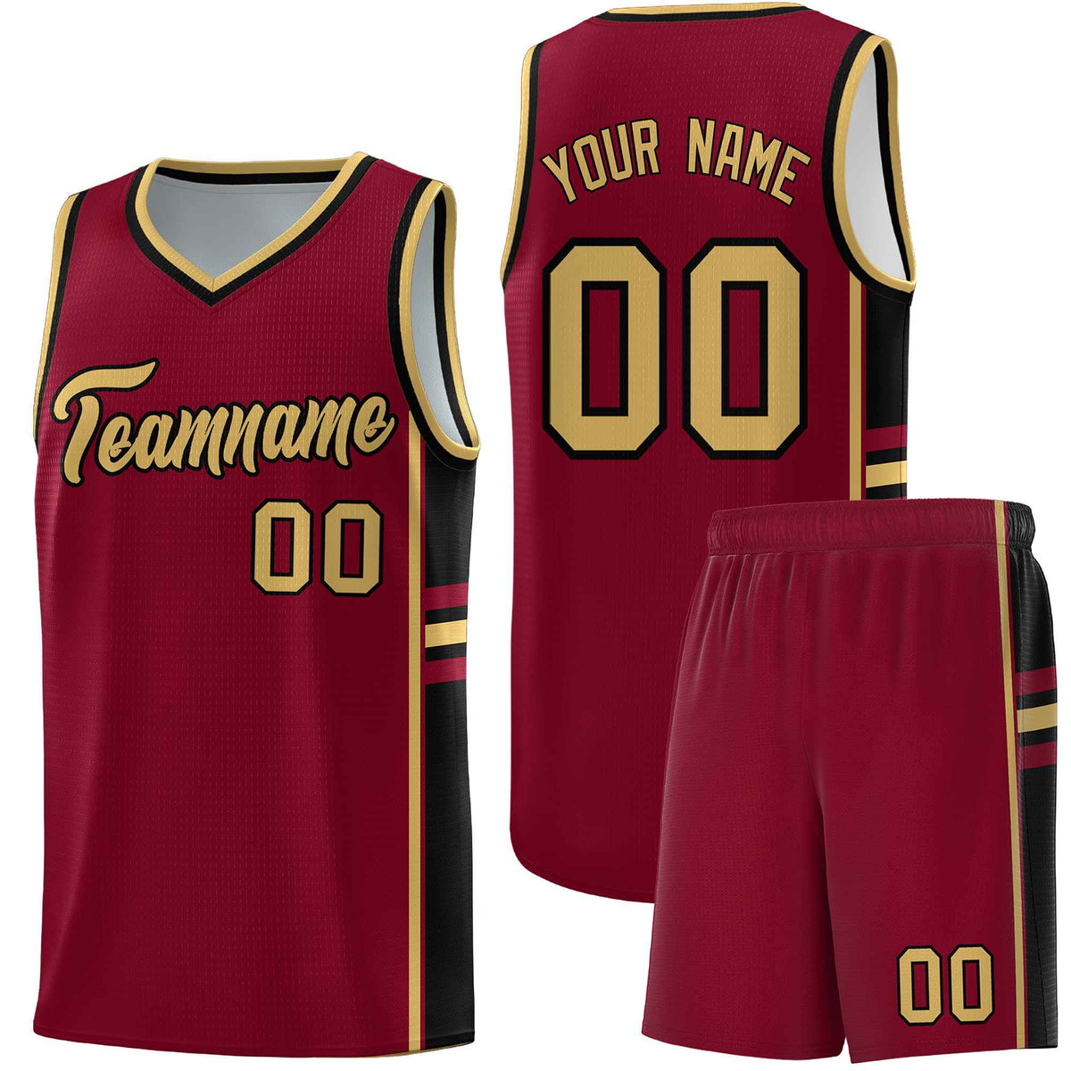 Custom Youth Basketball Jersey - Crimson Black Personalized Varsity Two-Tone Uniform