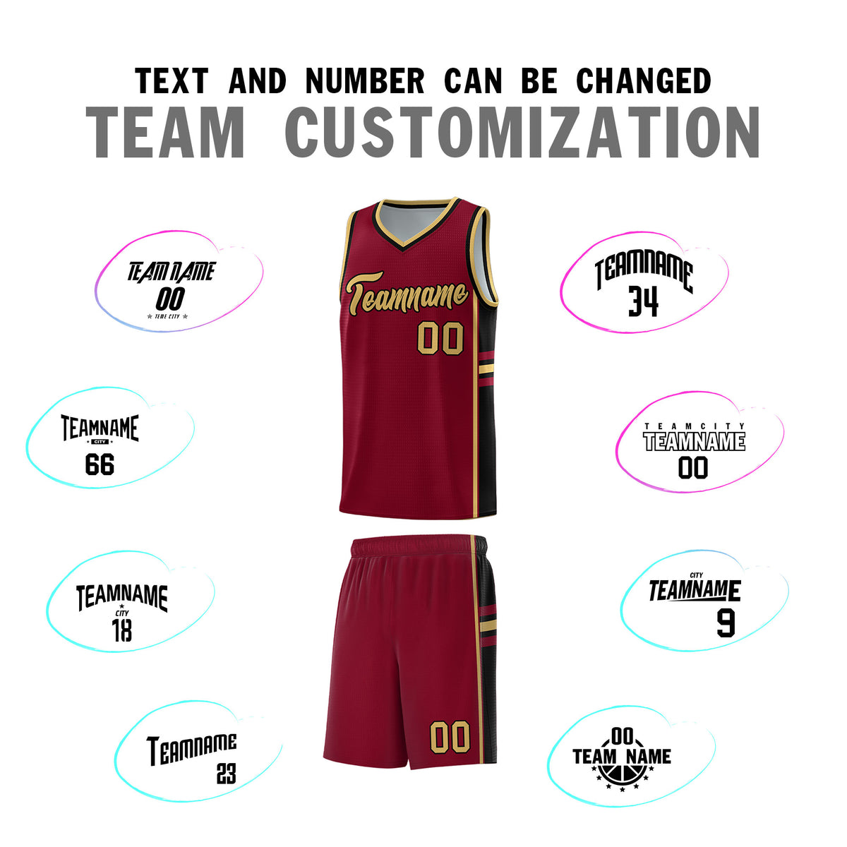 Custom Youth Basketball Jersey - Crimson Black Personalized Varsity Two-Tone Uniform