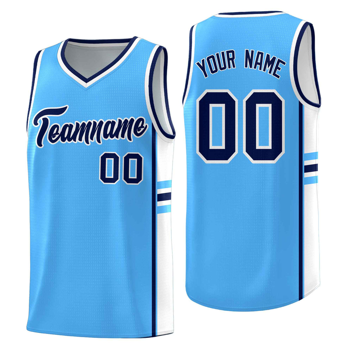 Custom Youth Basketball Jersey - Powder Blue White Personalized Varsity Two-Tone Uniform