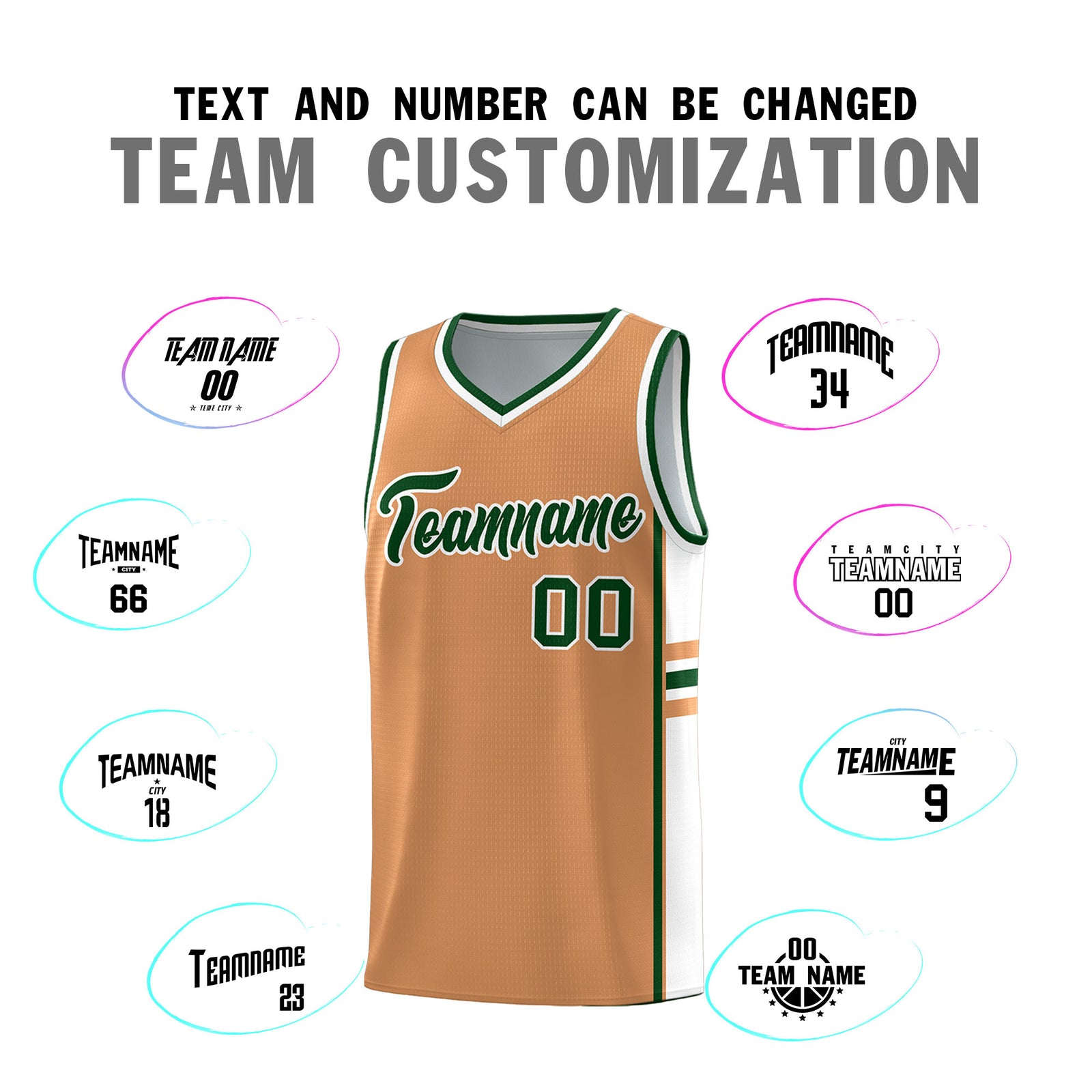 Custom Youth Basketball Jersey - Buckskin Brown White Personalized Varsity Two-Tone Uniform