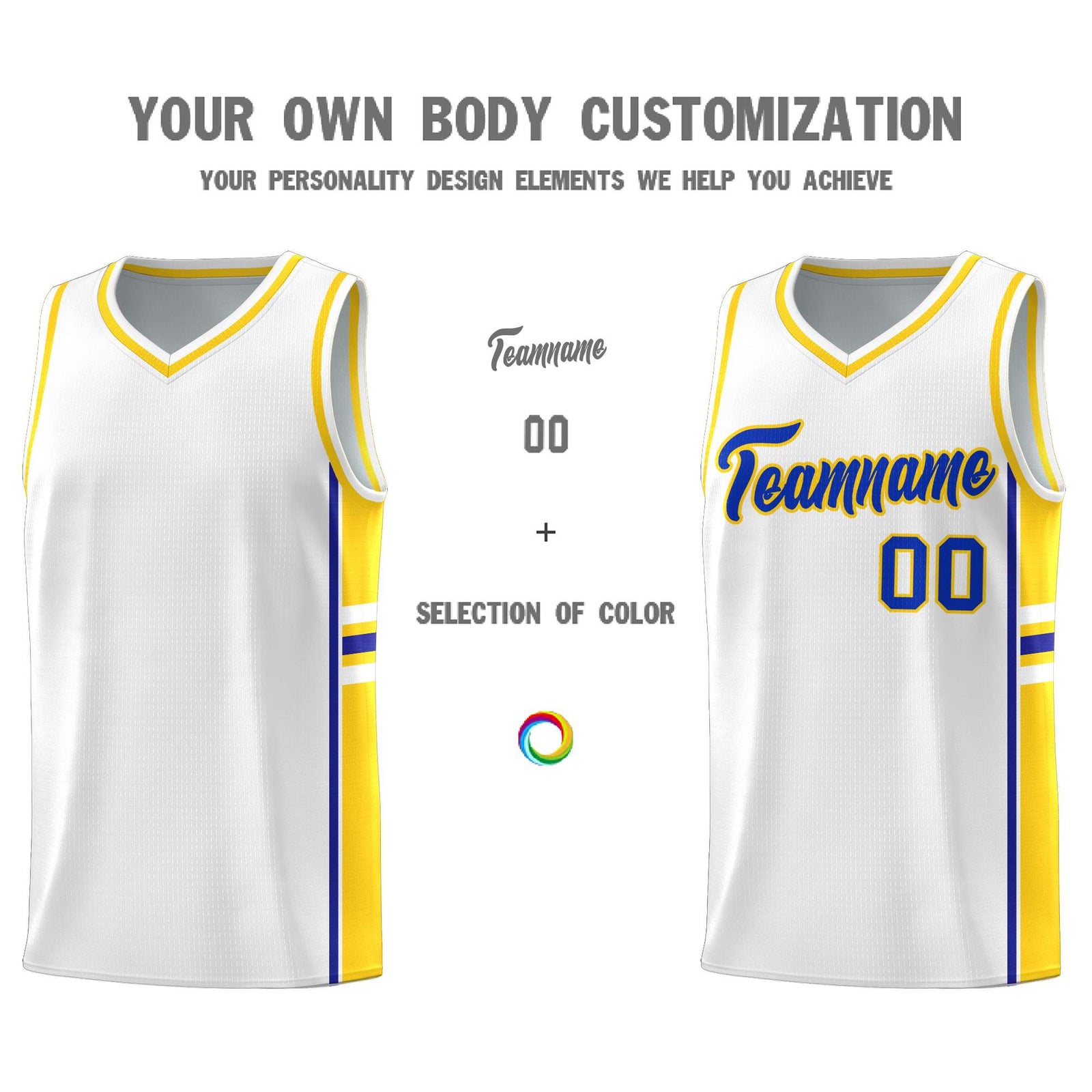 Custom Youth Basketball Jersey - White Fluorescent Yellow Two-Tone Varsity Jersey Set