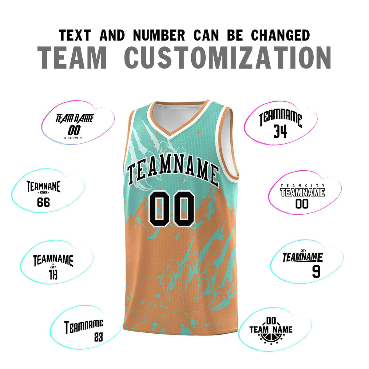 Custom Bright Green Buckskin Brown Snow Mountain Beast Pattern Sports Uniform Basketball Jersey