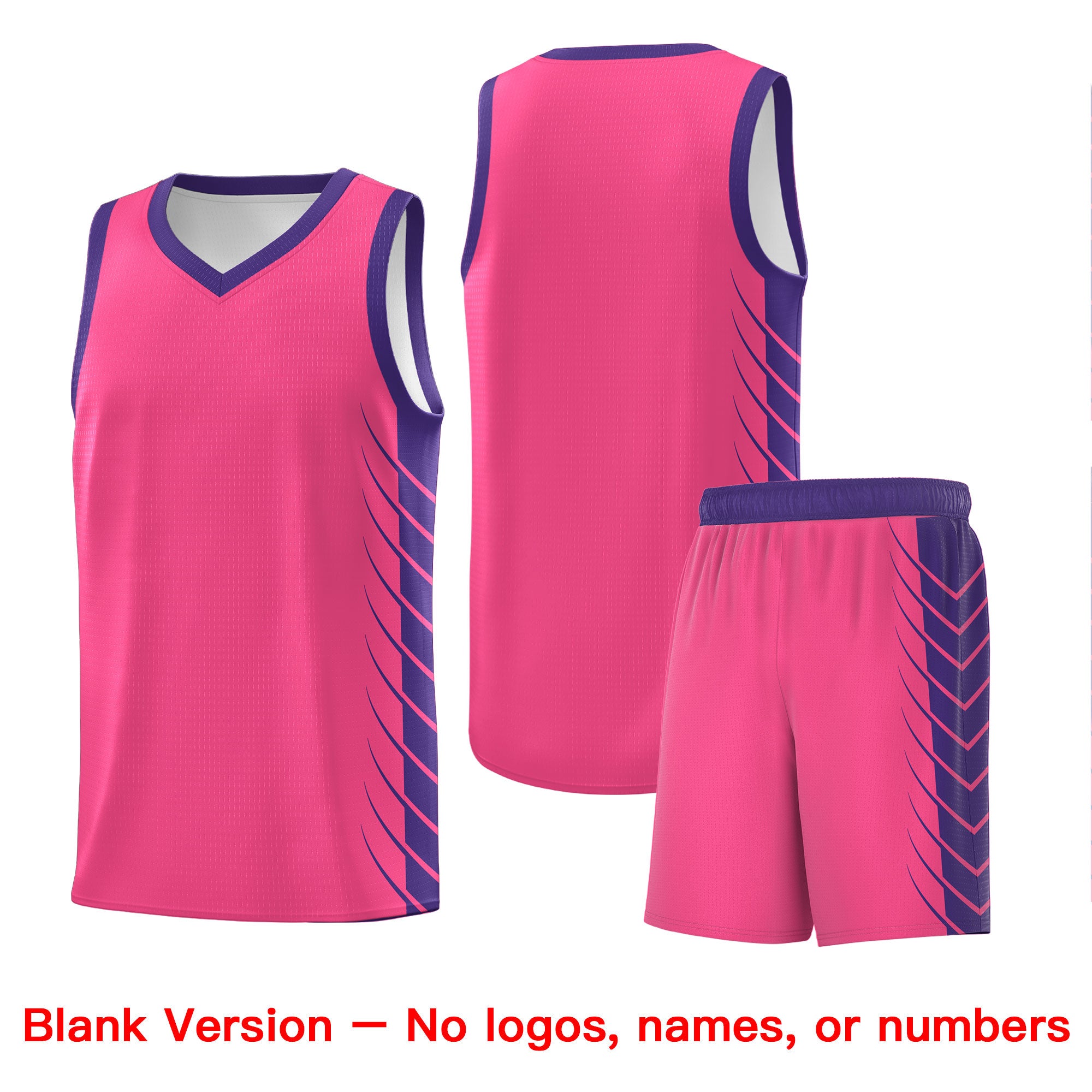 Custom Pink Purple Personalized Side Symmetrical Line Pattern Sports Uniform Basketball Jersey| KXKSHOP