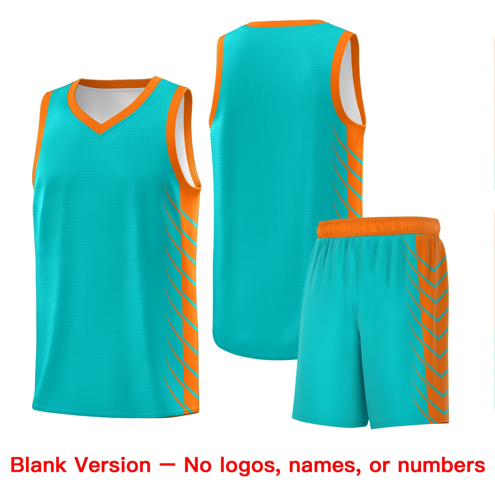 Custom Aqua Orange Personalized Side Symmetrical Line Pattern Sports Uniform Basketball Jersey| KXKSHOP