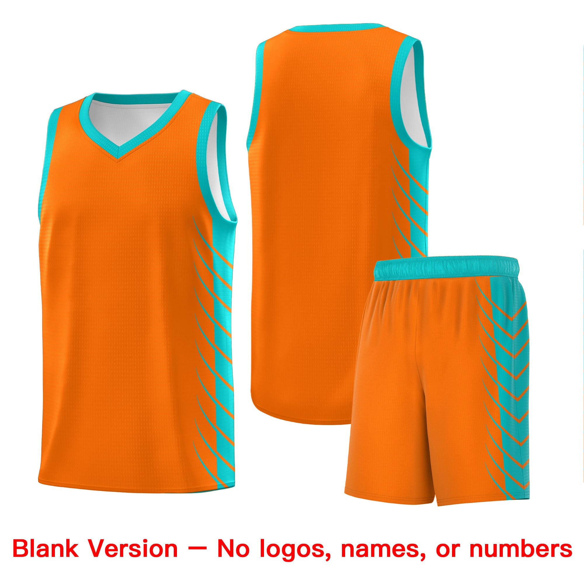 Custom Orange Aqua Personalized Side Symmetrical Line Pattern Sports Uniform Basketball Jersey| KXKSHOP