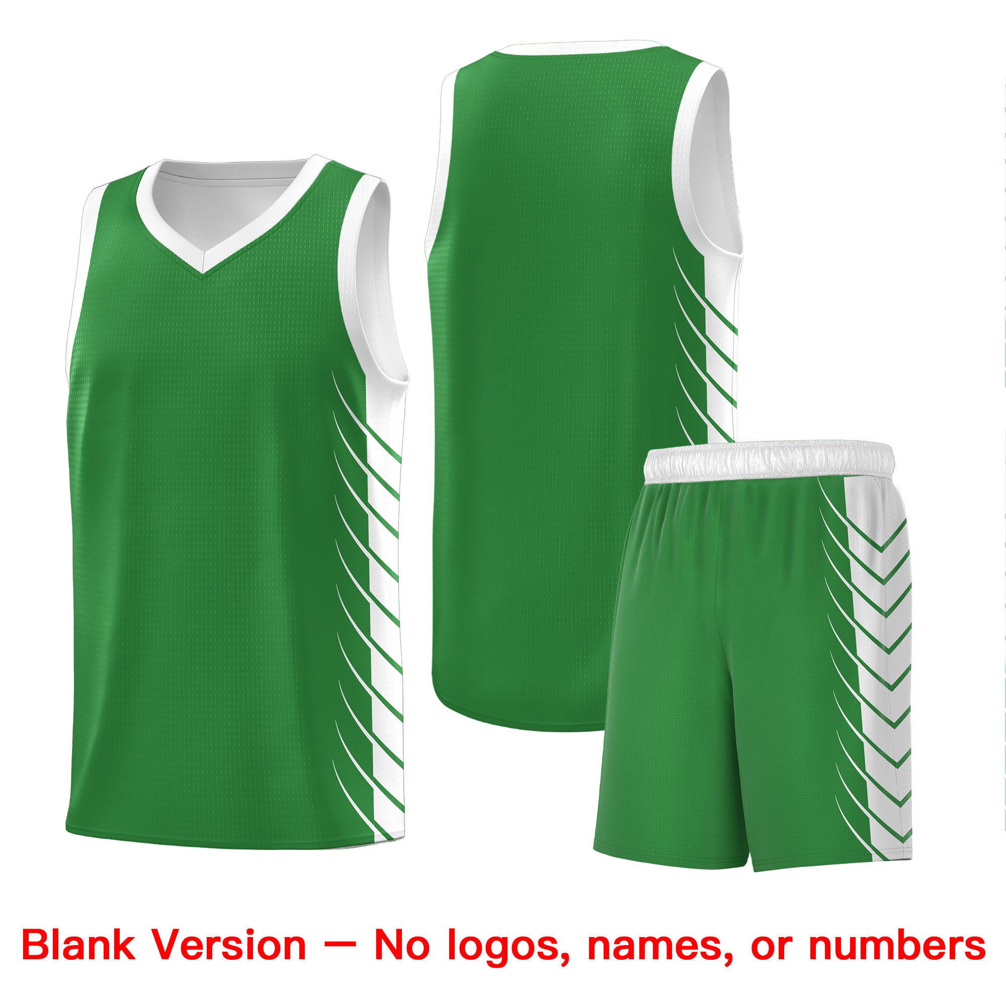 Custom Kelly Green White Personalized Side Symmetrical Line Pattern Sports Uniform Basketball Jersey| KXKSHOP