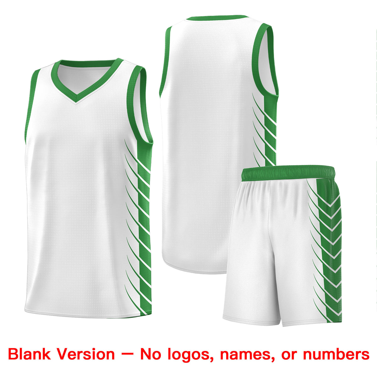 Custom White Kelly Green Personalized Side Symmetrical Line Pattern Sports Uniform Basketball Jersey| KXKSHOP