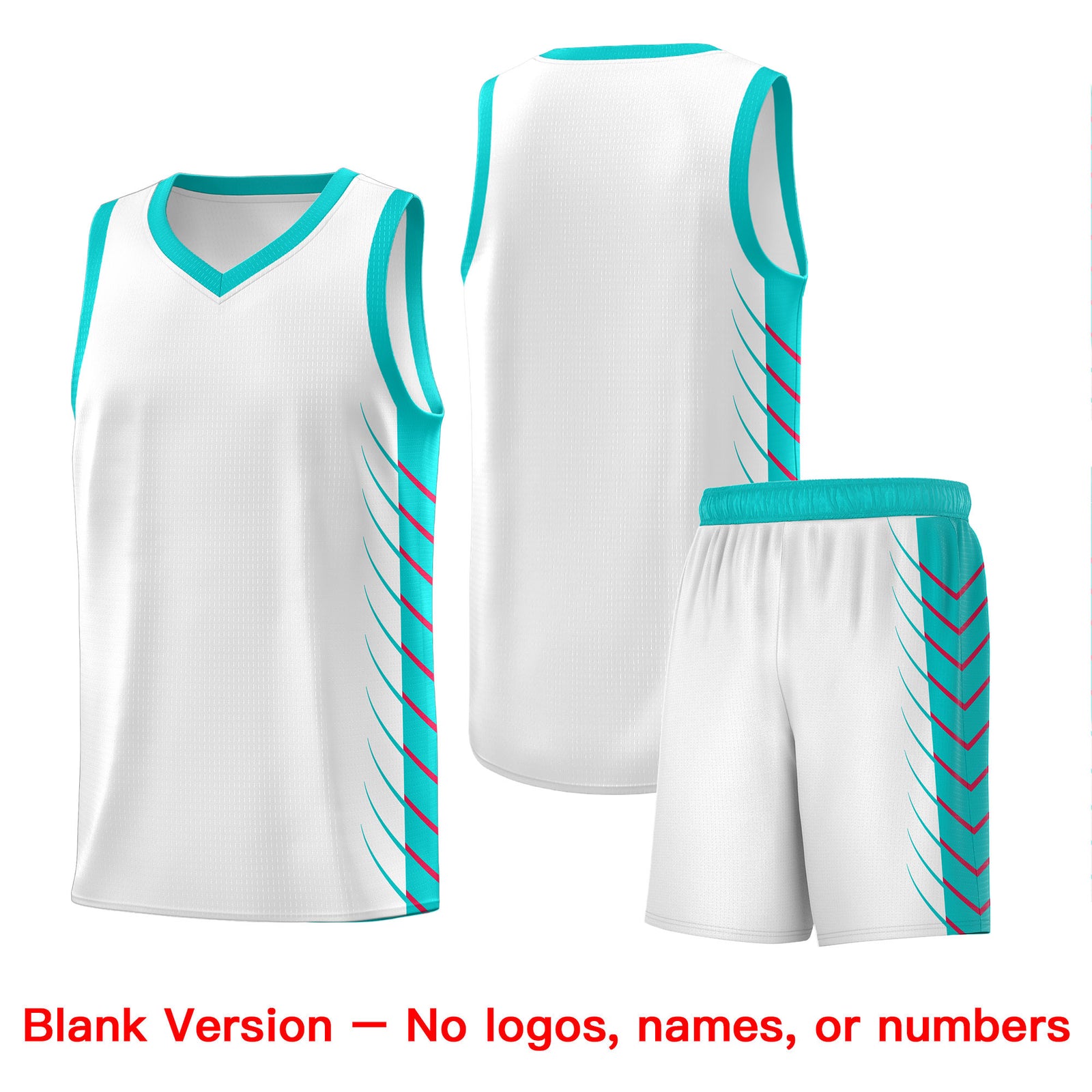 Custom White Aqua Personalized Side Symmetrical Line Pattern Sports Uniform Basketball Jersey| KXKSHOP